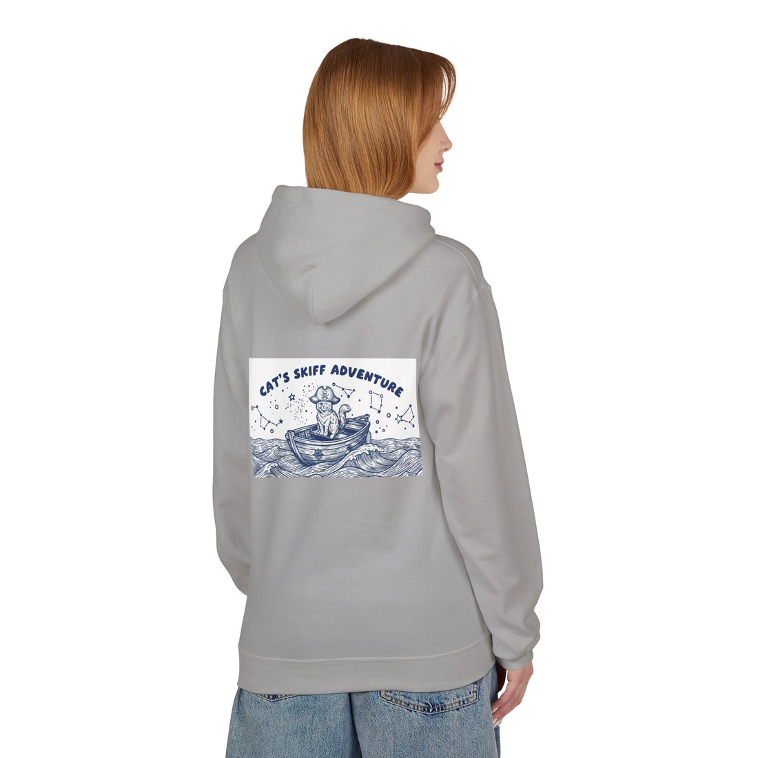 Cat's Skiff Adventure Hoodie | Vintage Ocean Nautical Graphic Sweatshirt