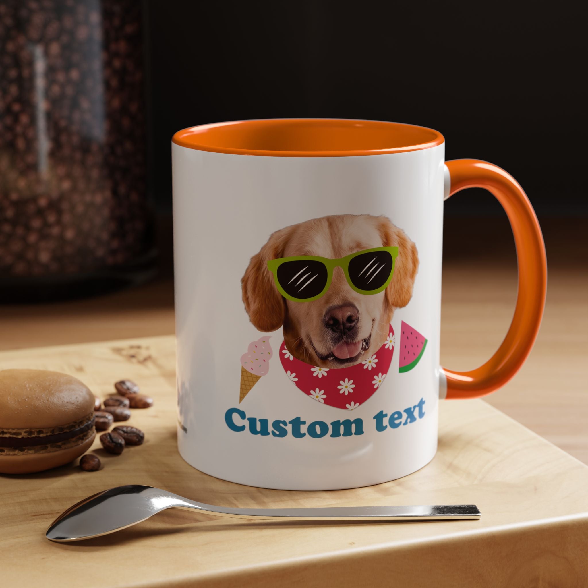 Süße Sommer Hunde-Tasse | Personalisierte Hunde-Foto-Kaffeetasse mit individuellem Text