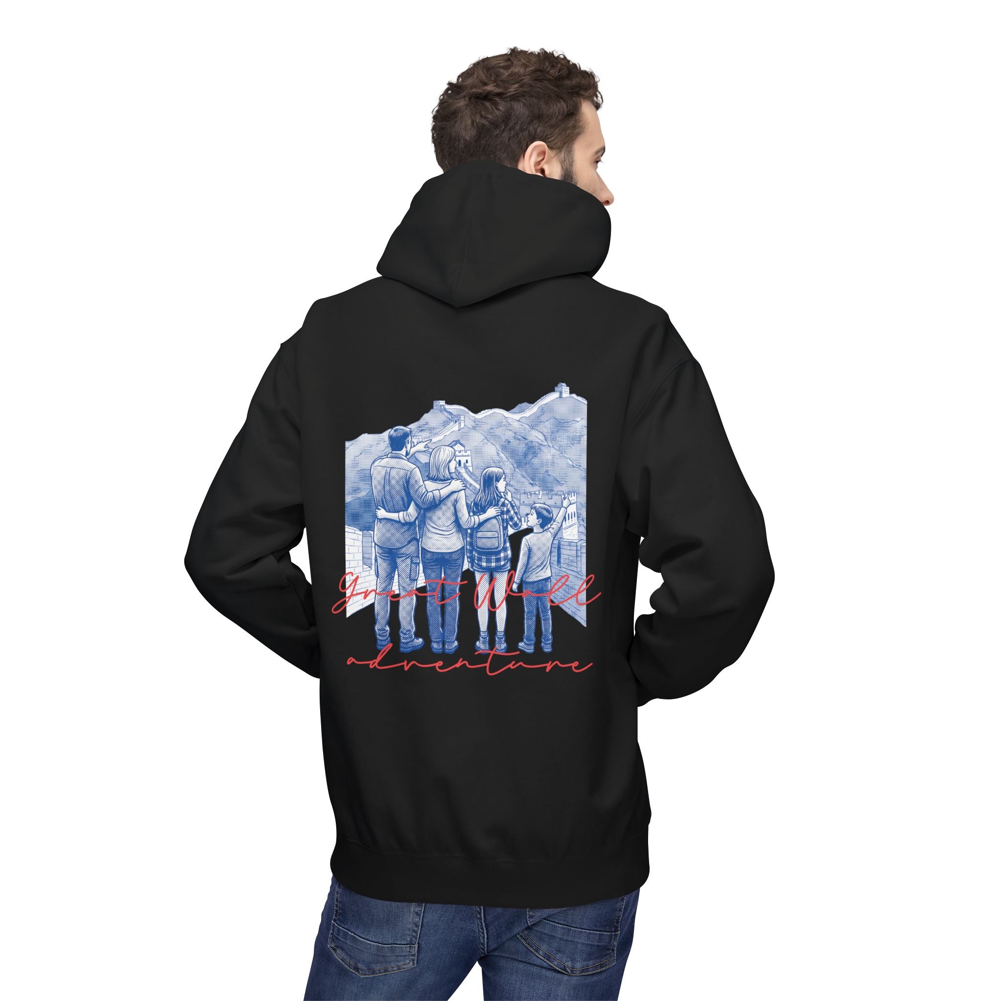 Great Wall Family Adventure Hoodie – Vintage Travel Landmark Graphic Pullover Sweatshirt