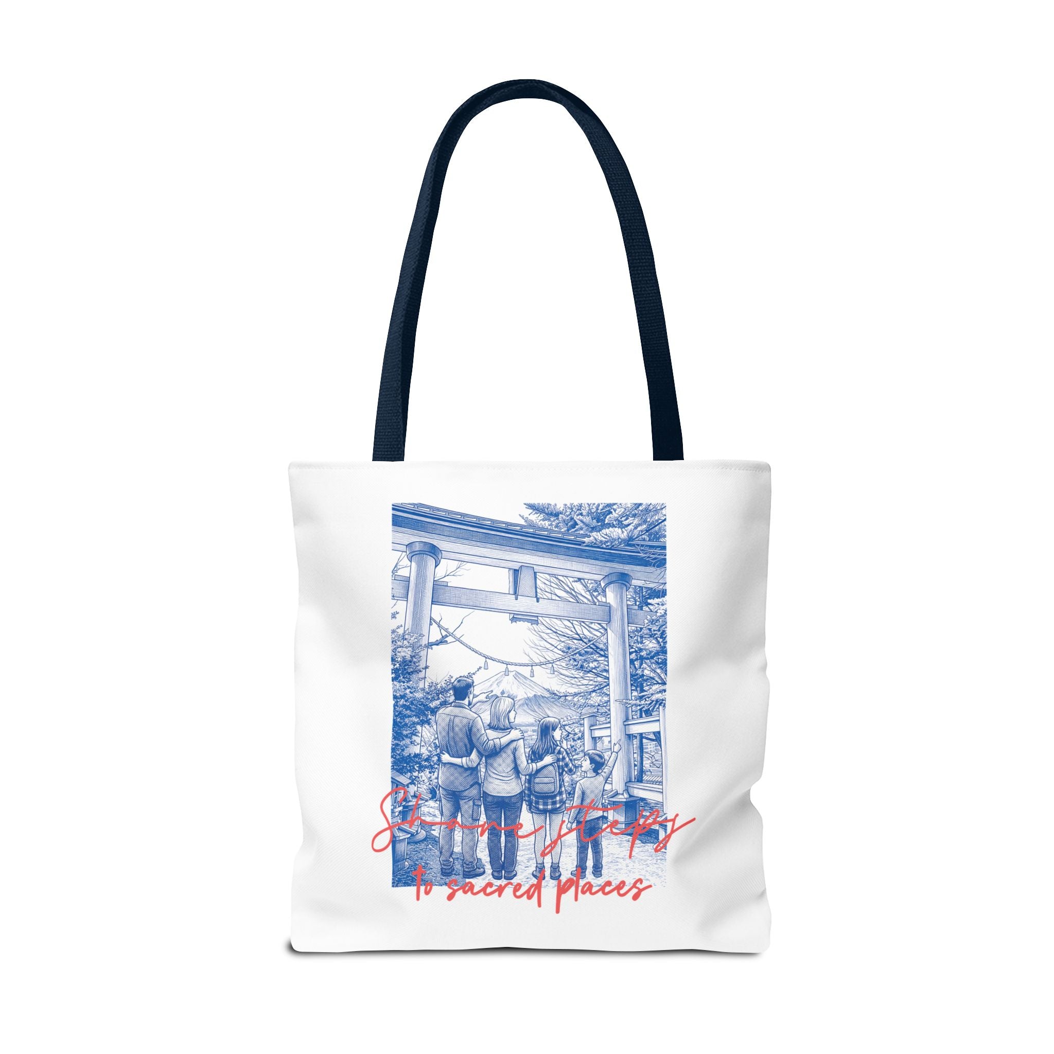 Japan Travel Tote Bag | Vintage Torii Gate Fuji Mountain Canvas Bag