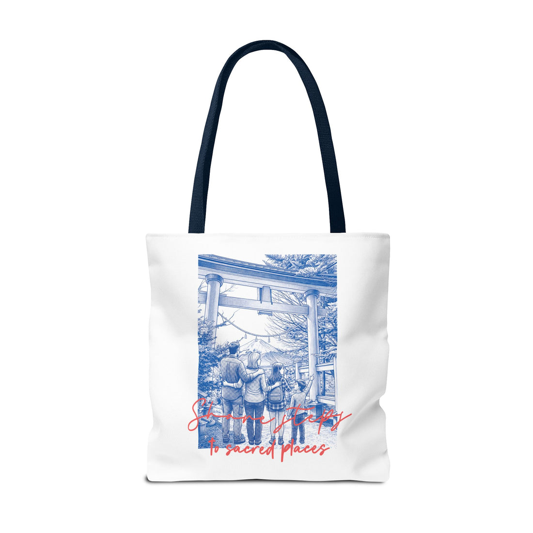 Japan Travel Tote Bag | Vintage Torii Gate Fuji Mountain Canvas Bag