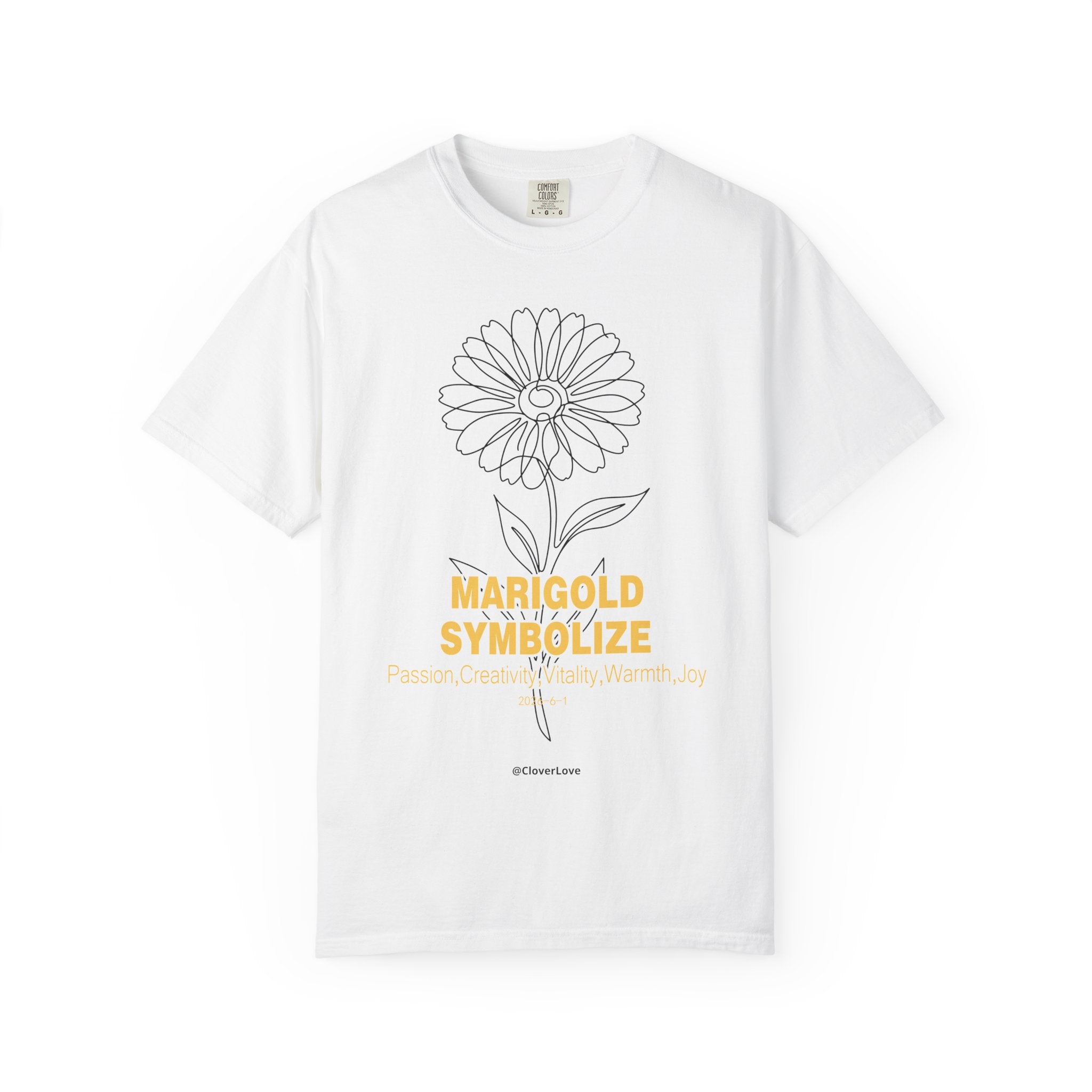 Marigold Flower T-Shirt - Botanical Graphic Shirt for Flower Lovers