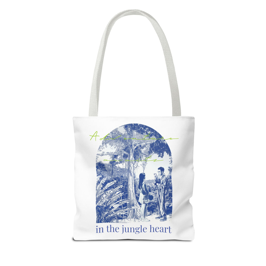 In The Jungle Heart Travel Tote Bag | Vintage Jungle Adventure Canvas Tote Bag