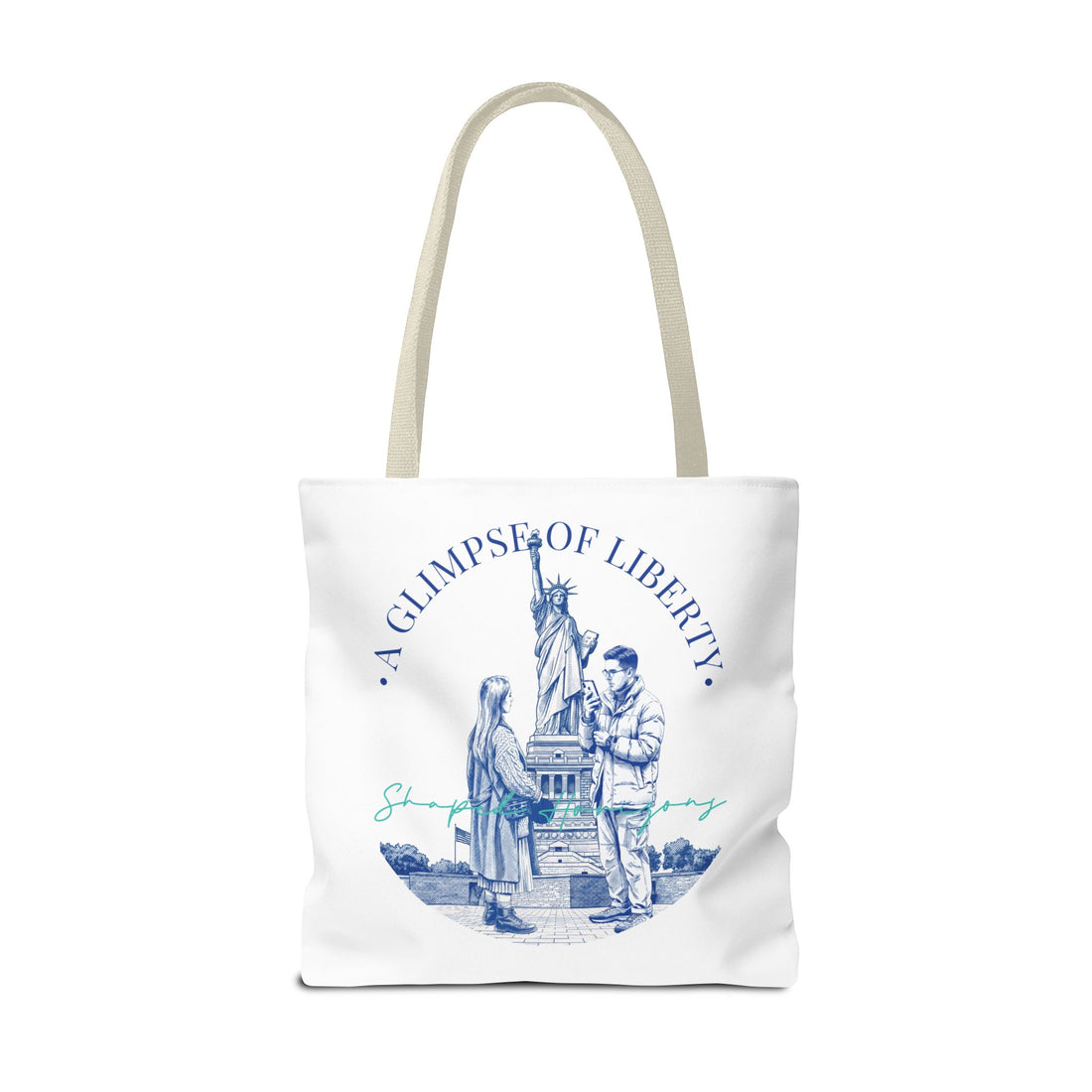 A Glimpse Of Liberty Travel Tote Bag | Statue of Liberty New York Canvas Tote Bag