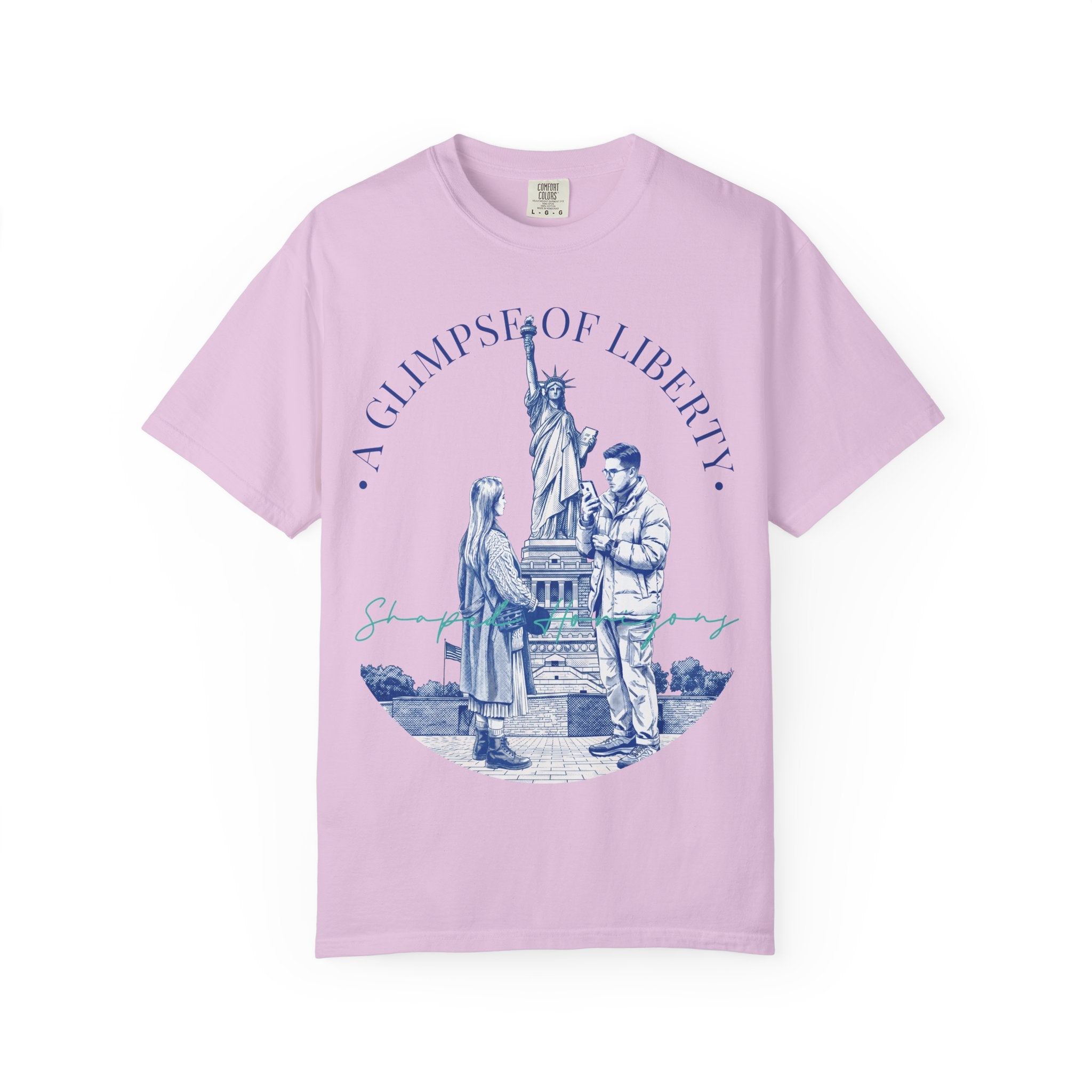 Custom Statue of Liberty Travel Memory T-Shirt - Couple Vacation Gift