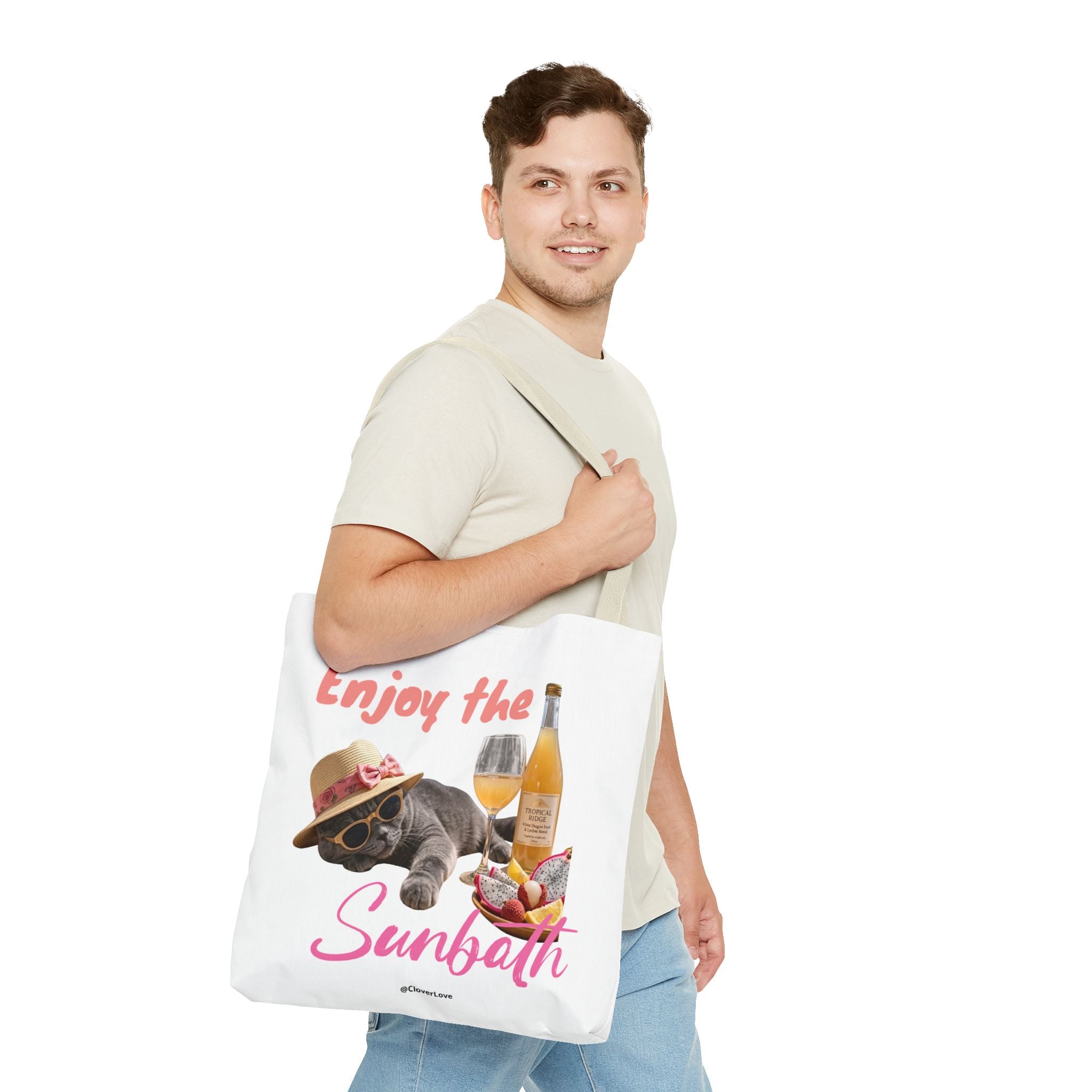 Summer Cat Tote Bag | Personalized Cat Photo Canvas Bag