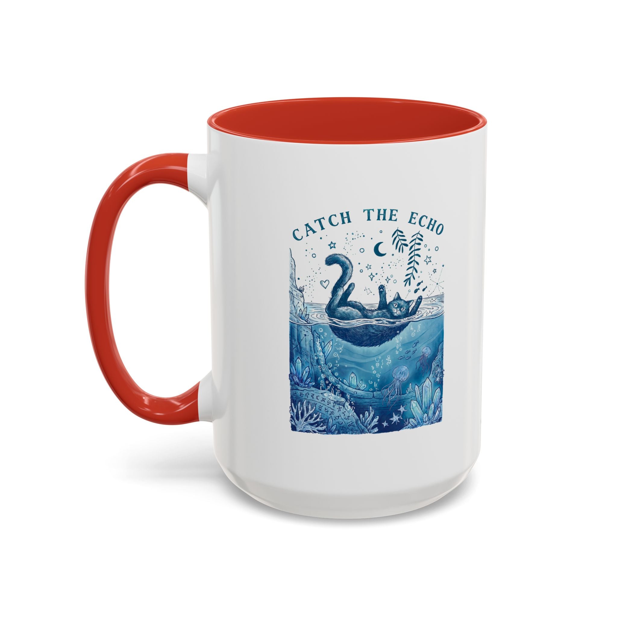 Cat's Ocean Echo Mug - Cute Underwater Cat Lover Coffee Cup
