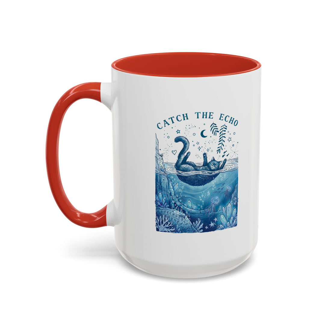 Cat's Ocean Echo Mug - Cute Underwater Cat Lover Coffee Cup