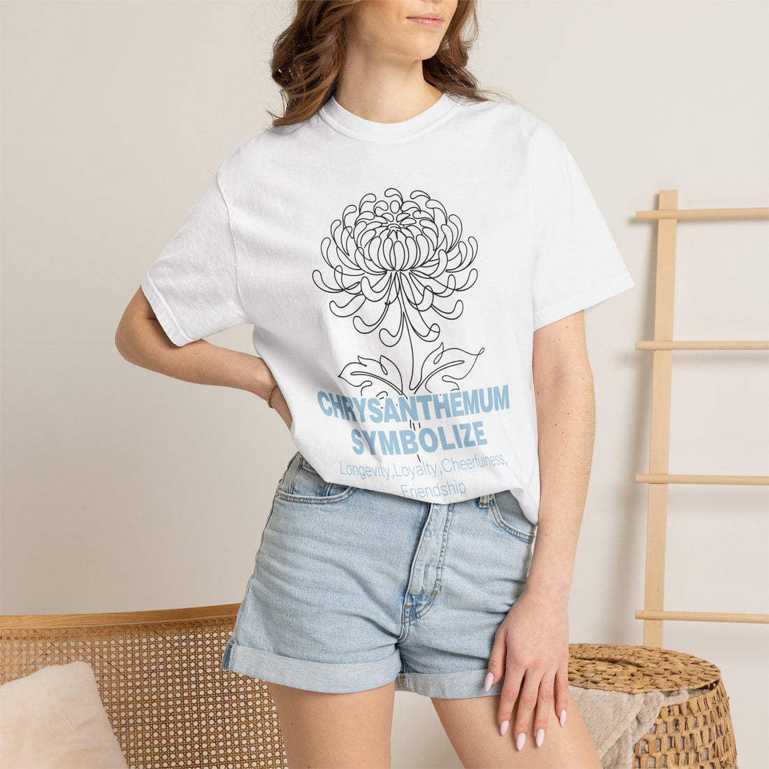 Chrysanthemum Flower T-Shirt - Botanical Graphic Shirt for Flower Lovers