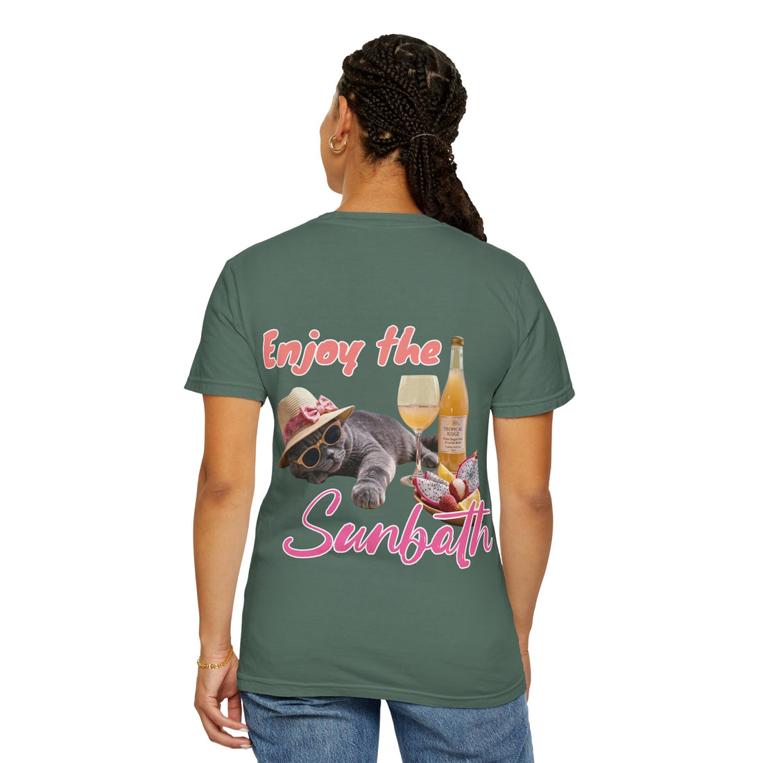 Custom Cat Vacation T-Shirt - Beach Sunbath Cat Lover Gift