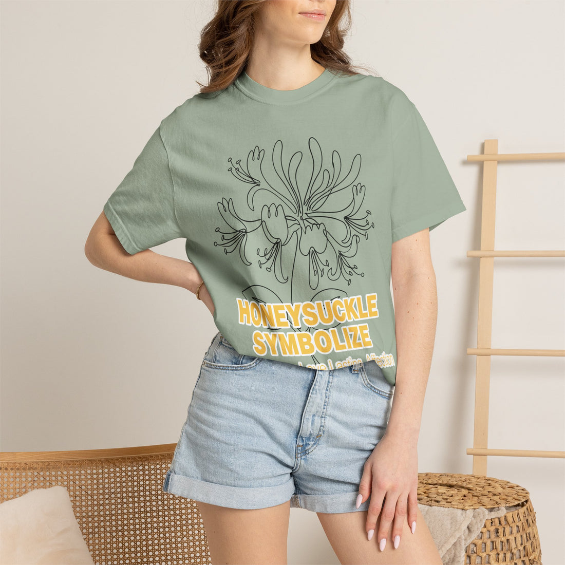 Honeysuckle Flower T-Shirt - Botanical Graphic Shirt for Flower Lovers