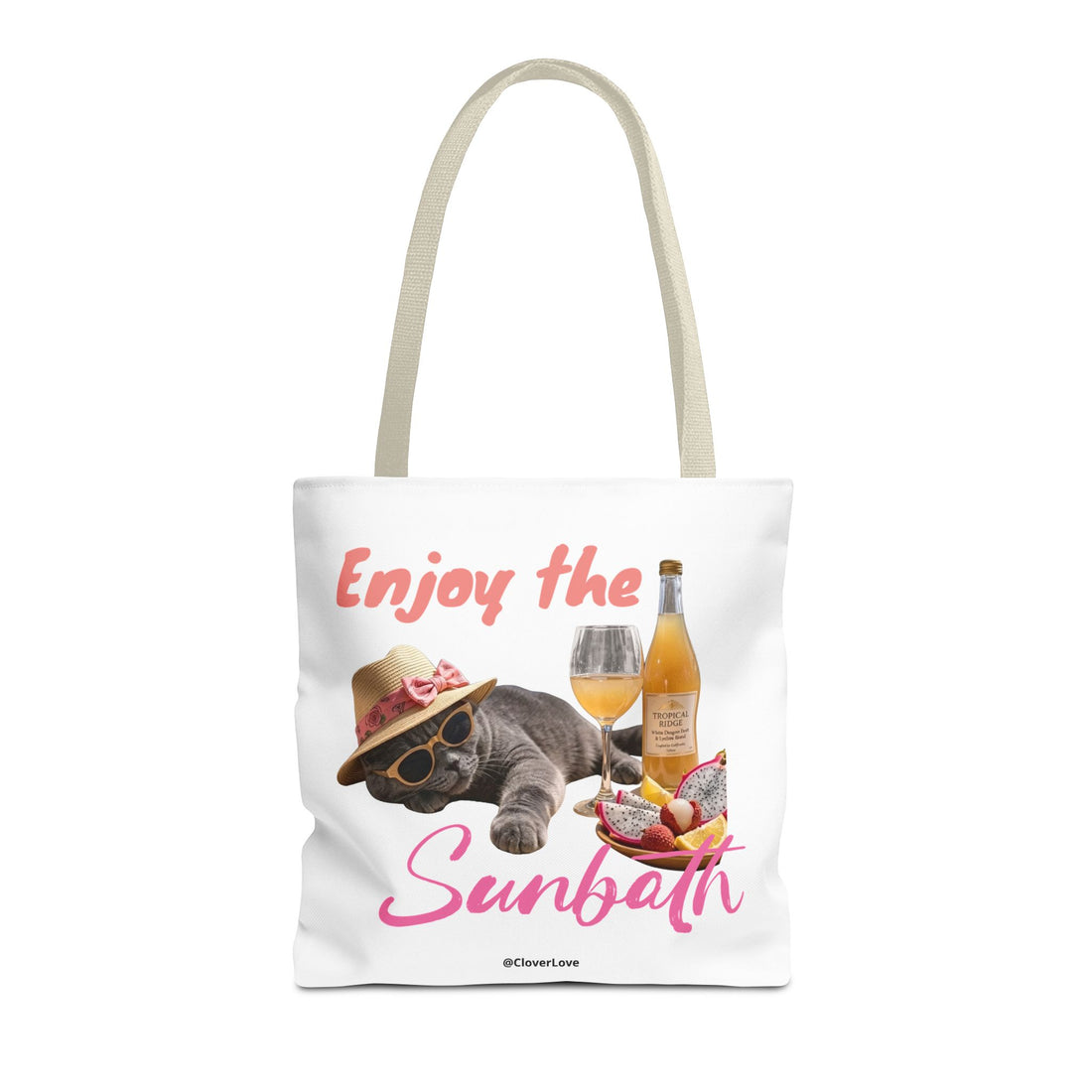 Summer Cat Tote Bag | Personalized Cat Photo Canvas Bag