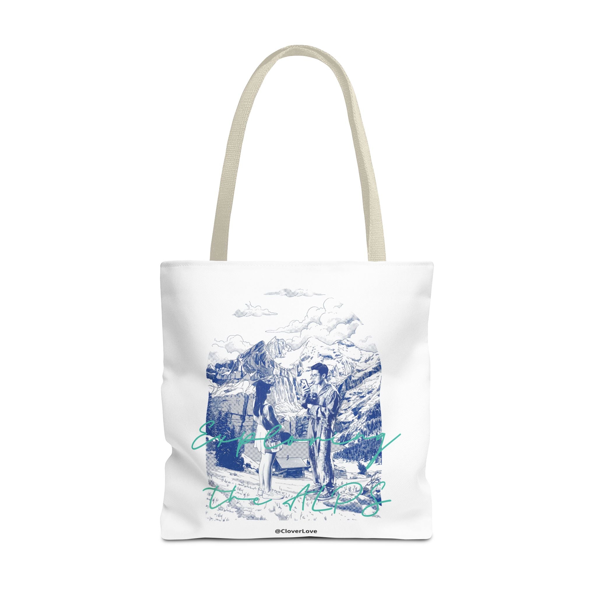 Travel Adventure Tote Bag | Vintage Mountain Explorer Canvas Bag