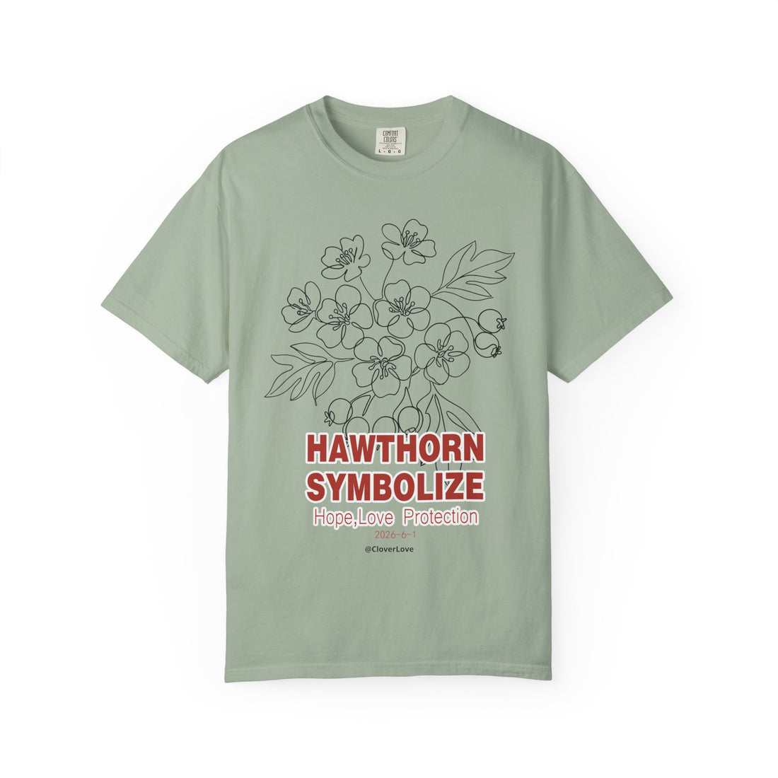 Hawthorn Flower T-Shirt - Botanical Graphic Shirt for Flower Lovers