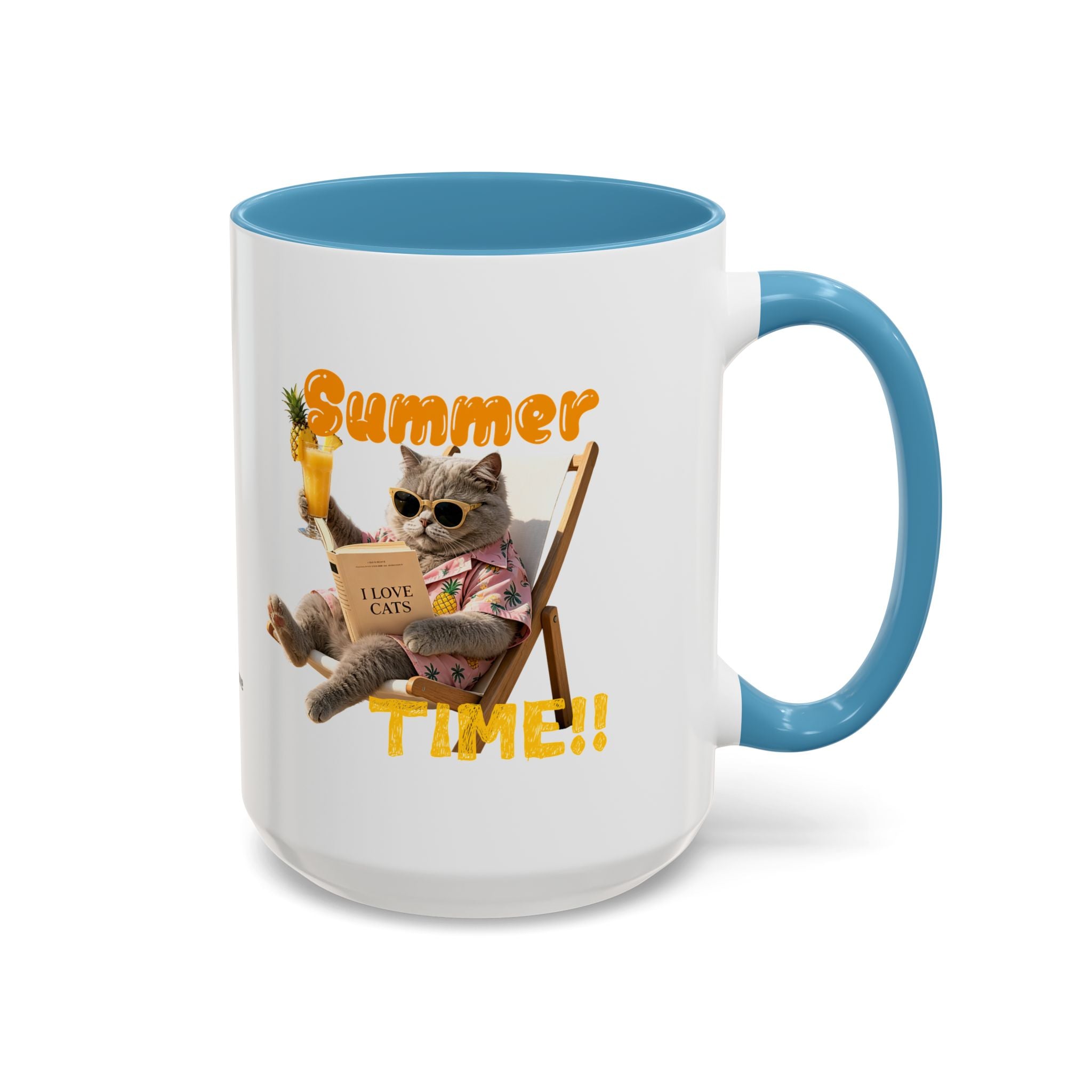 Funny Cat Summer Mug - Cute Beach Coffee Cup for Cat Lovers