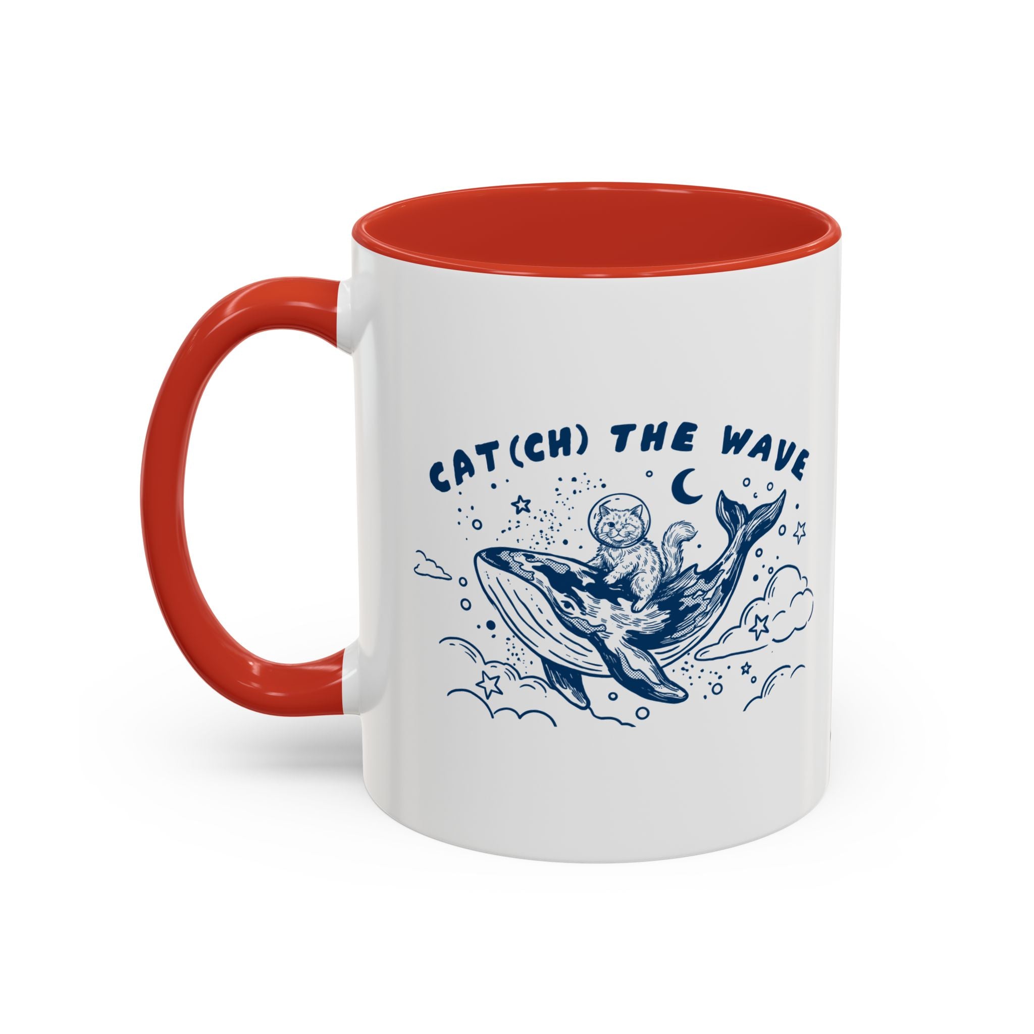 Cat's Wave Adventure Mug - Cute Cat Whale Ocean Coffee Cup