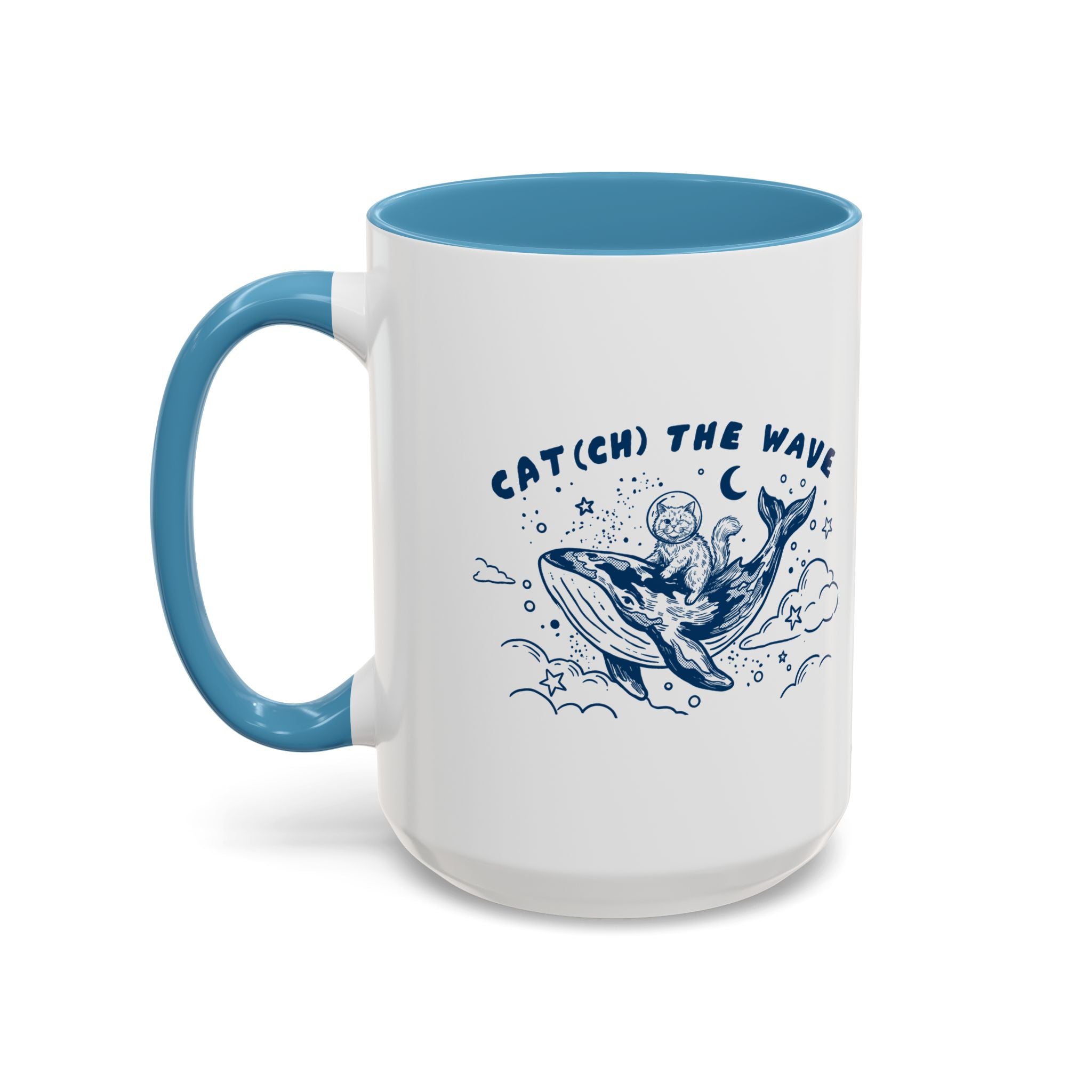 Cat's Wave Adventure Mug - Cute Cat Whale Ocean Coffee Cup