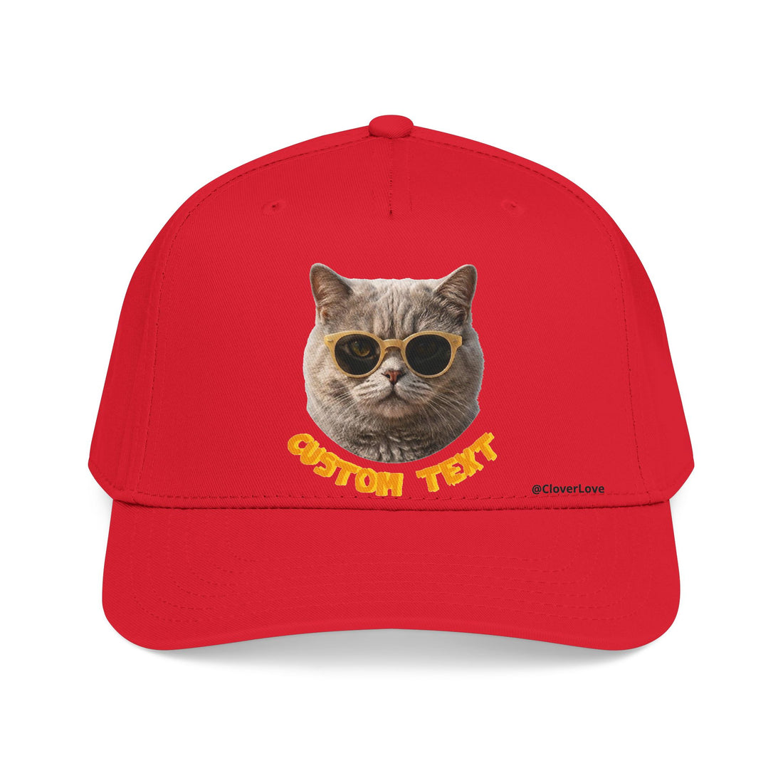 Custom Cat Baseball Cap, Personalized Summer Cat Hat with Sunglasses, Cute Pet Lover Gift