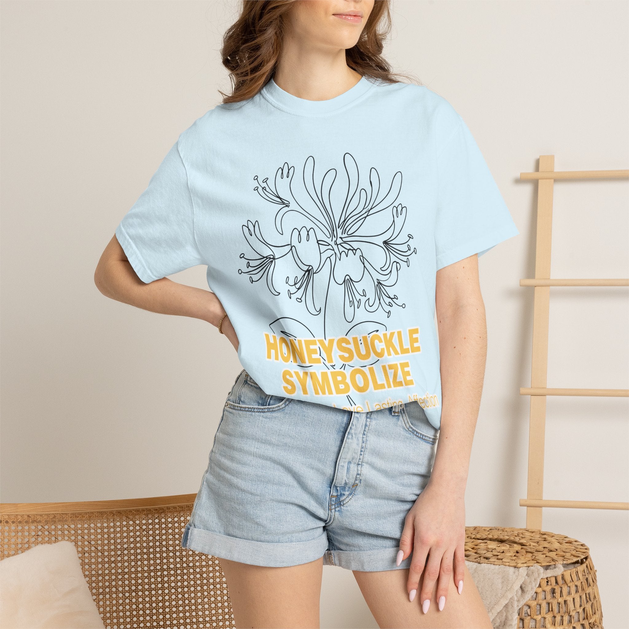 Honeysuckle Flower T-Shirt - Botanical Graphic Shirt for Flower Lovers