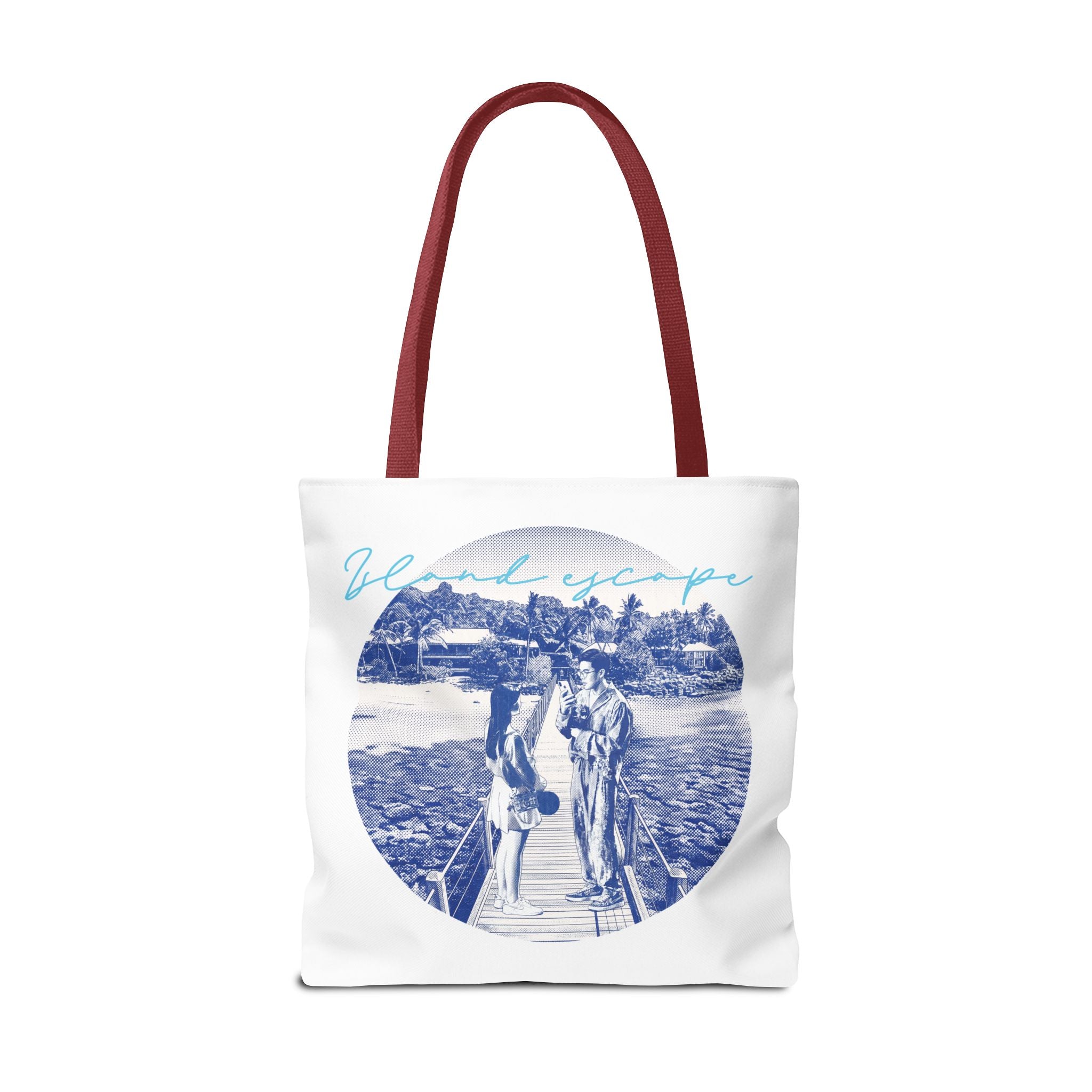 Island Escape Tote Bag | Vintage Beach Travel Canvas Bag