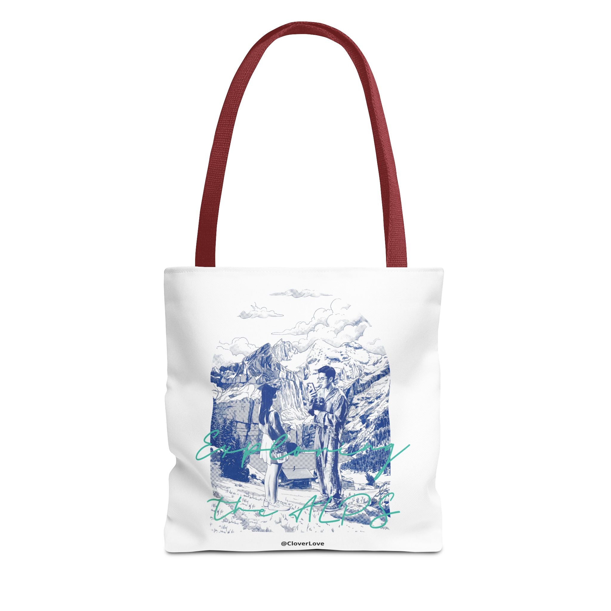 Travel Adventure Tote Bag | Vintage Mountain Explorer Canvas Bag