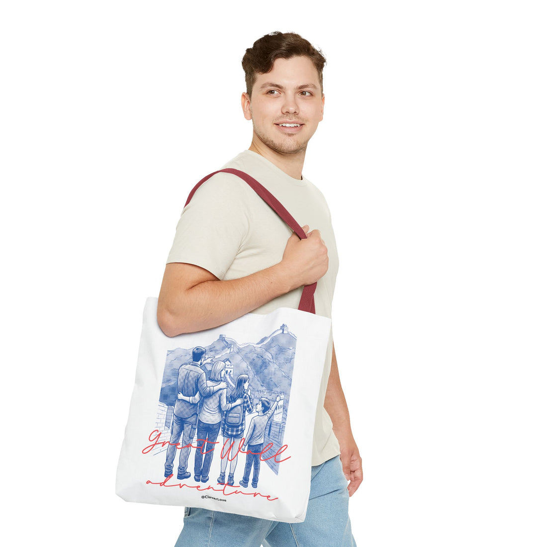 Great Wall of China Tote Bag, Family Travel Souvenir Bag, Landmark Canvas Tote