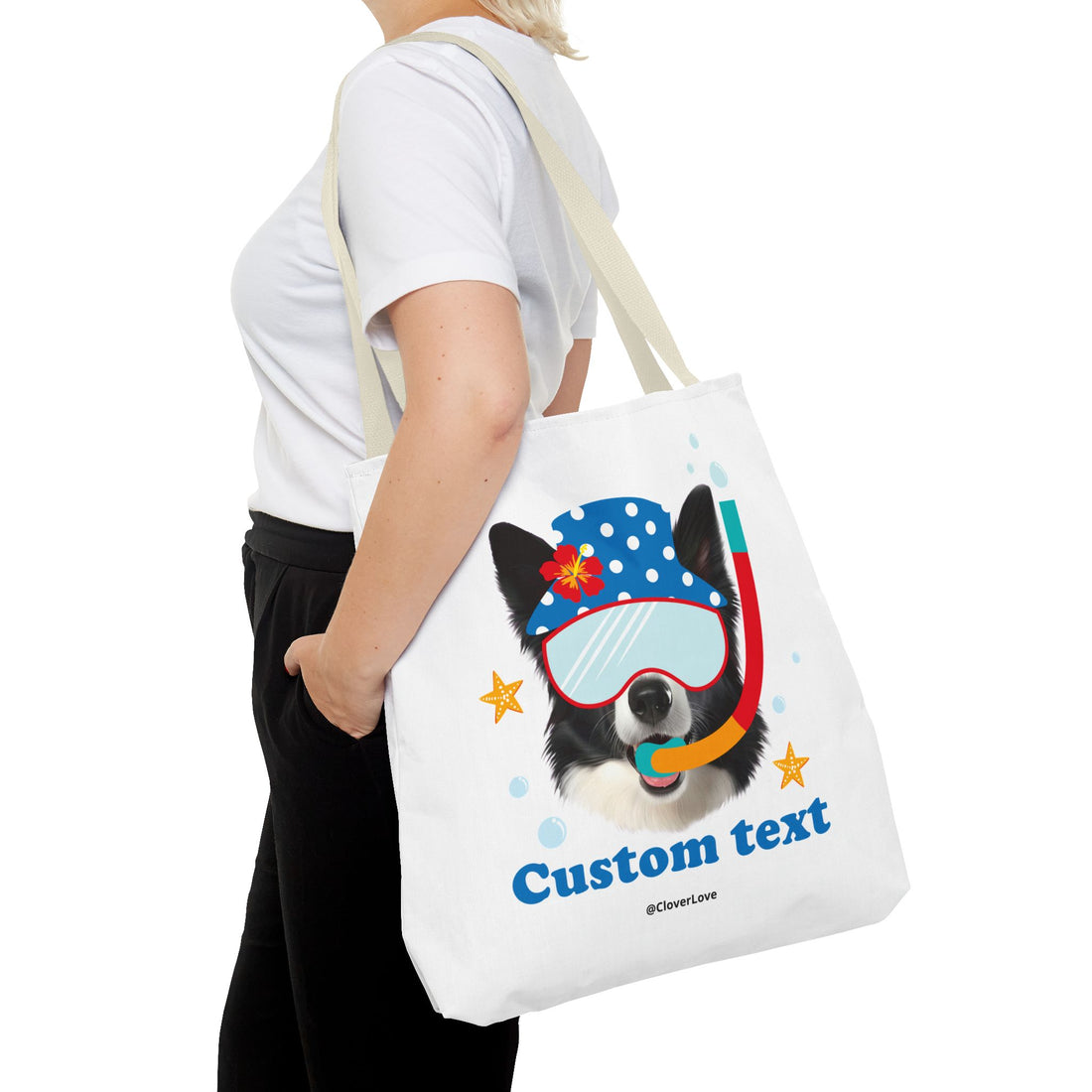 Custom Dog Tote Bag | Personalized Pet Photo Summer Canvas Bag