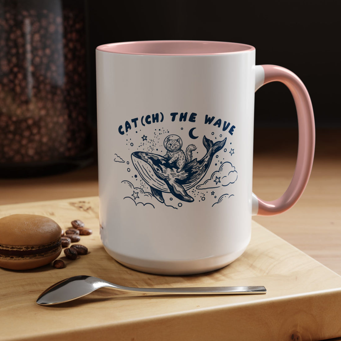 Cat's Wave Adventure Mug - Cute Cat Whale Ocean Coffee Cup