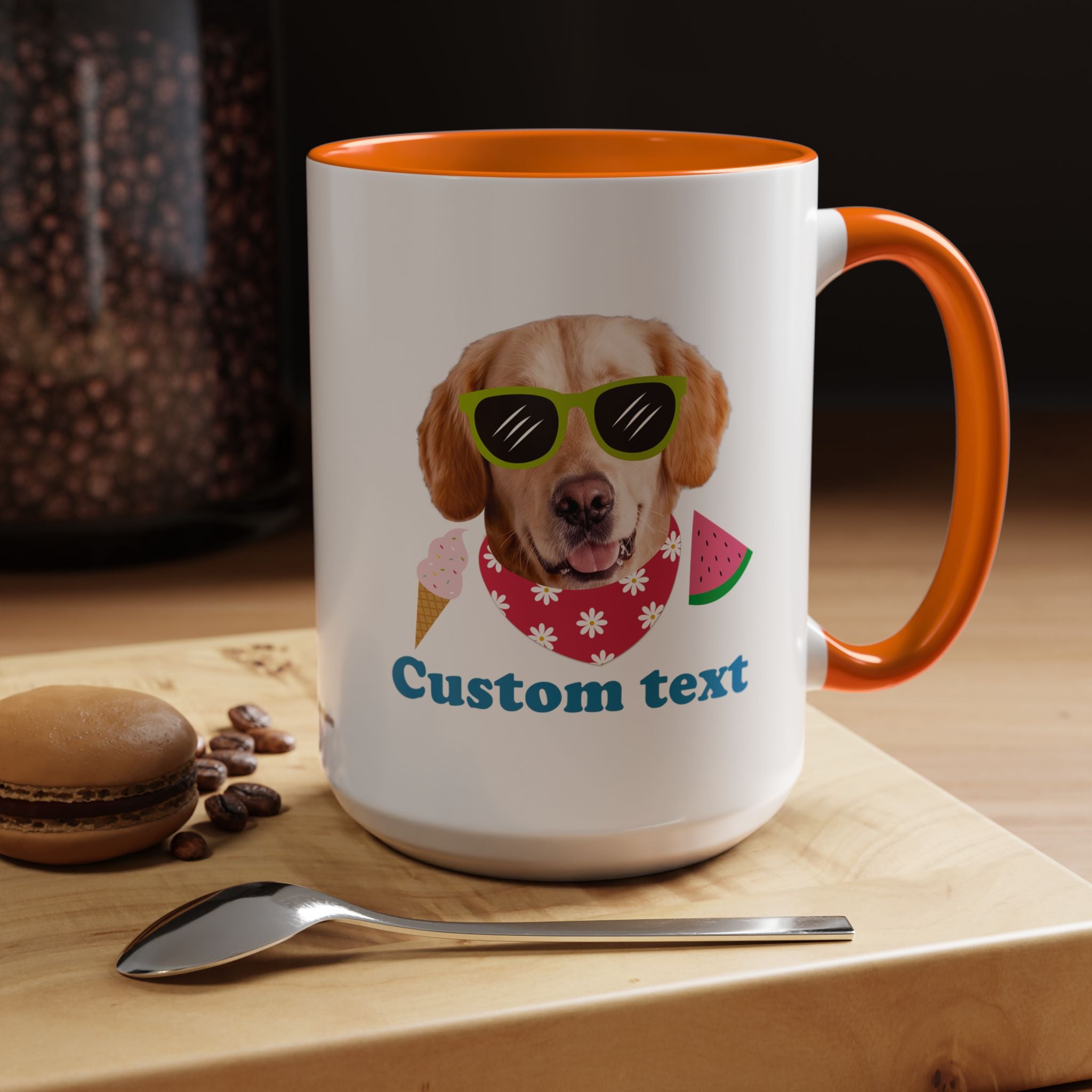Süße Sommer Hunde-Tasse | Personalisierte Hunde-Foto-Kaffeetasse mit individuellem Text