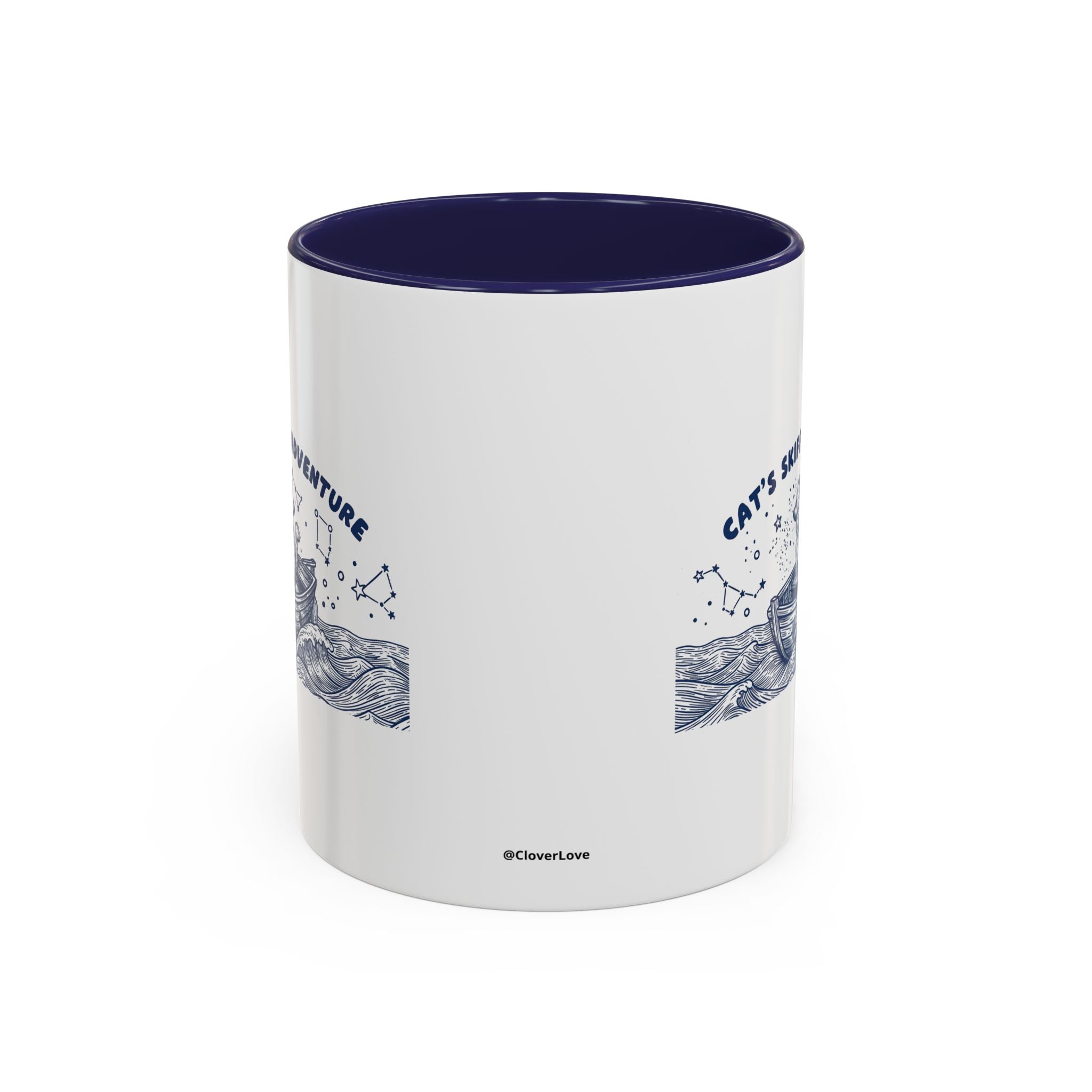 Cat's Skiff Adventure Ocean Mug - Cute Nautical Cat Lover Coffee Cup