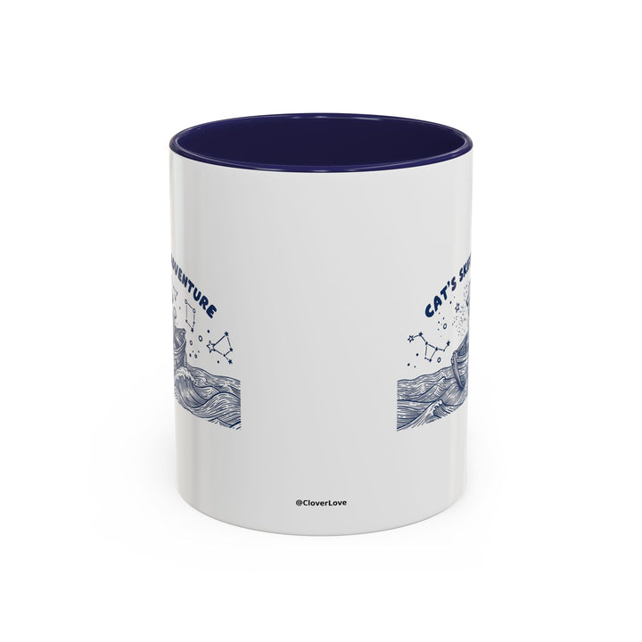 Cat's Skiff Adventure Ocean Mug - Cute Nautical Cat Lover Coffee Cup
