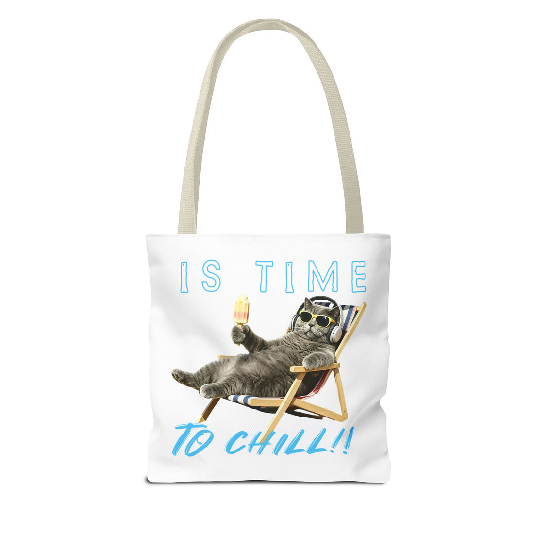 Summer Chill Cat Tote Bag | Funny Cat Lover Beach Bag