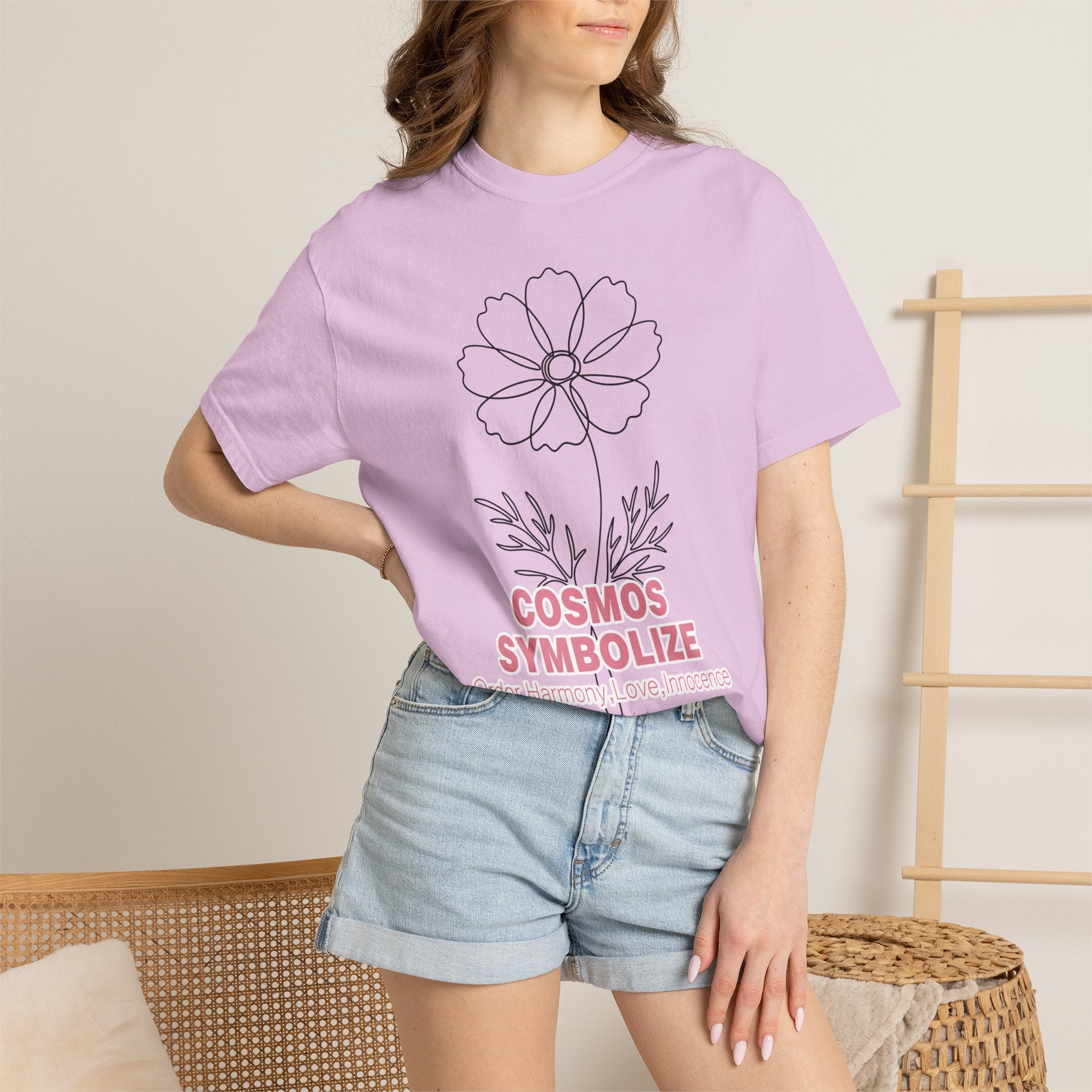 Cosmos Flower T-Shirt - Botanical Graphic Shirt for Flower Lovers