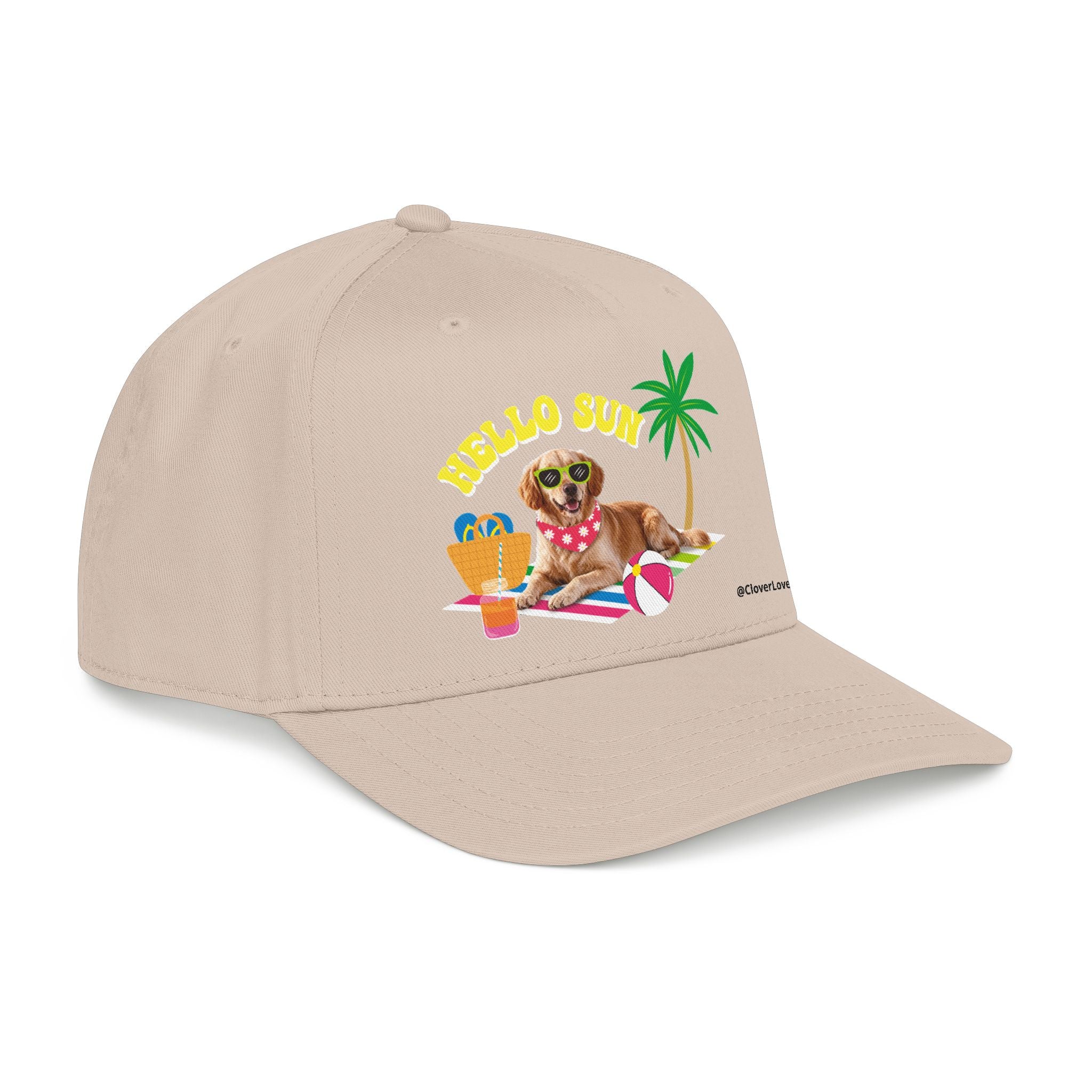 Custom Summer Dog Hat, Hello Sun Beach Puppy Baseball Cap, Personalized Pet Hat