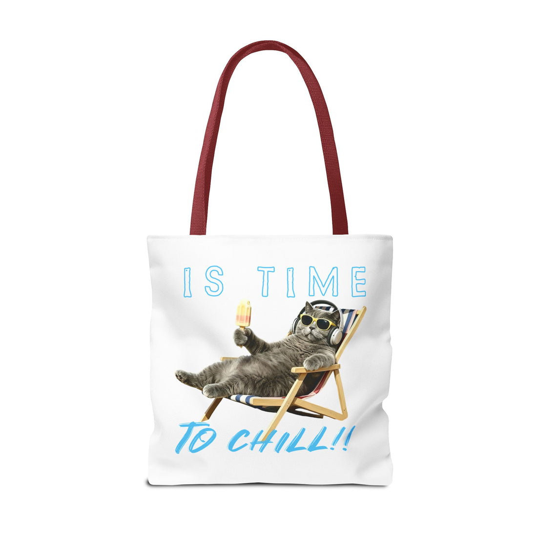 Summer Chill Cat Tote Bag | Funny Cat Lover Beach Bag
