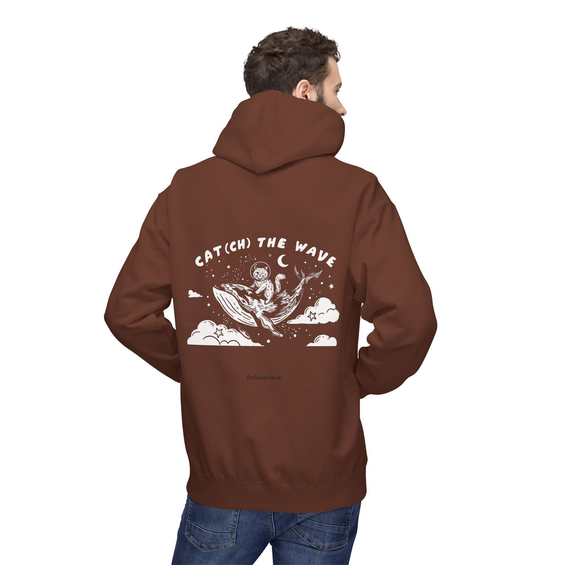 Kapuzenpullover „Katze & Wal Abenteuer“ | Vintage-Sweatshirt mit Ozean-Grafik