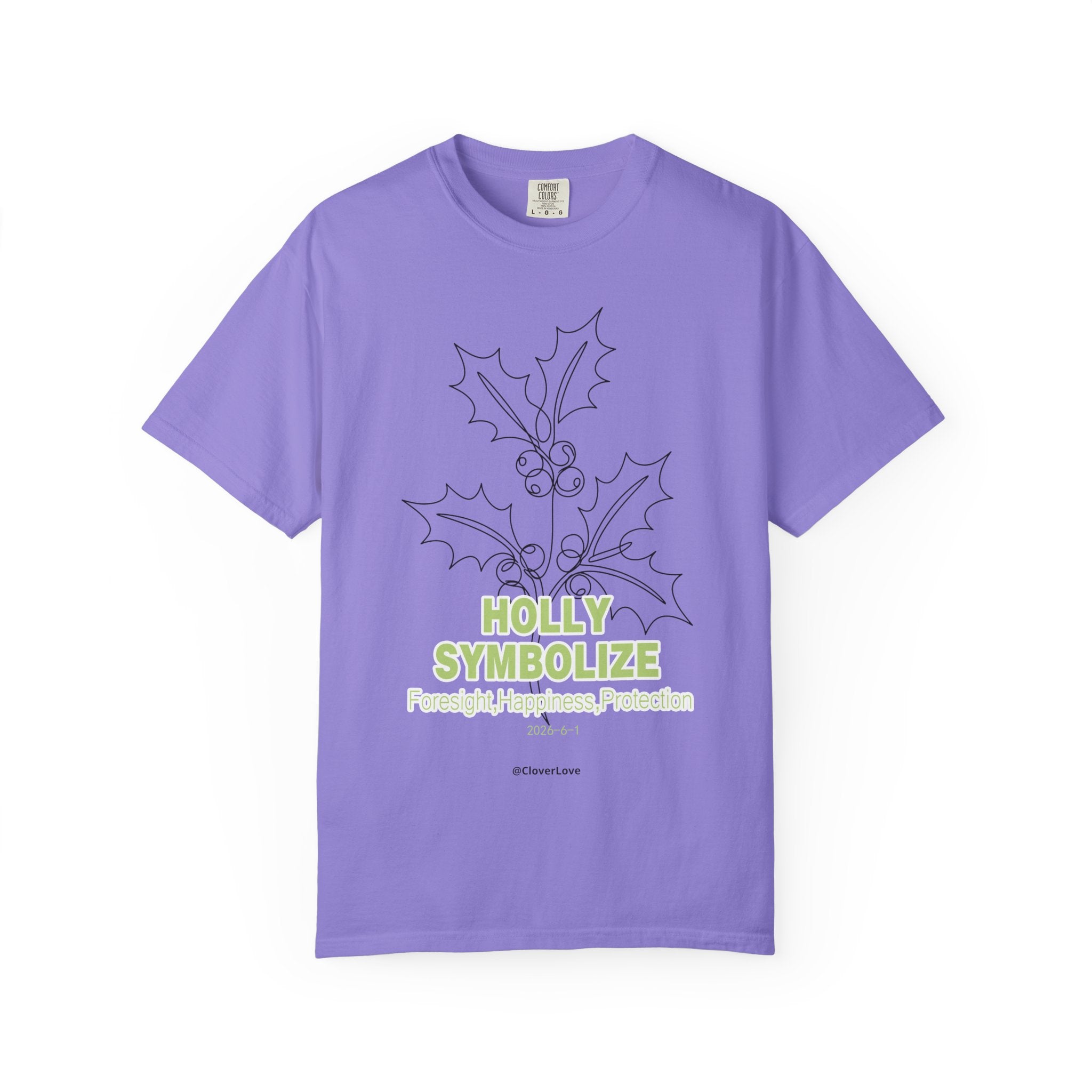 Holly Botanical T-Shirt - Winter Floral Graphic Shirt for Nature Lovers