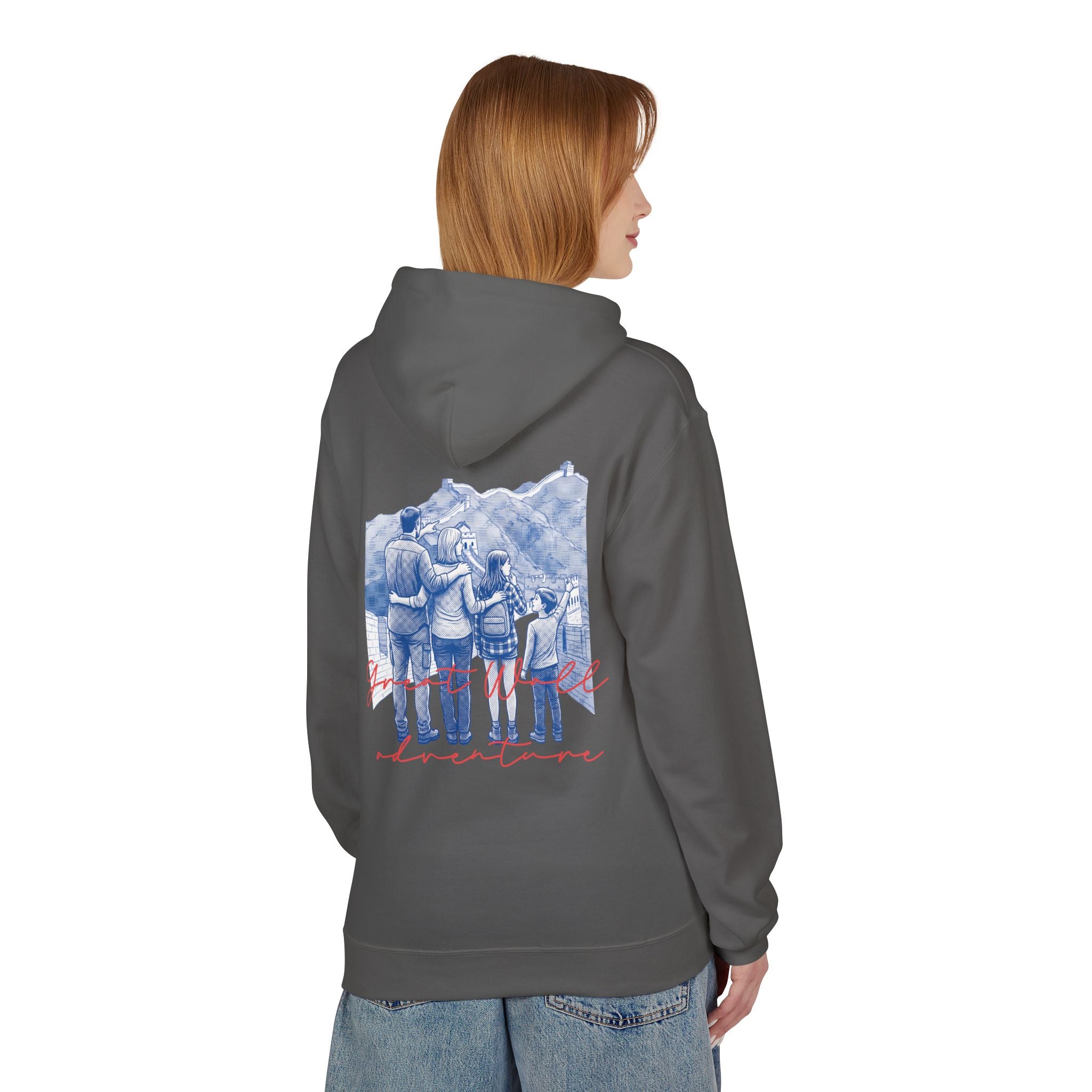 Great Wall Family Adventure Hoodie – Vintage Travel Landmark Graphic Pullover Sweatshirt