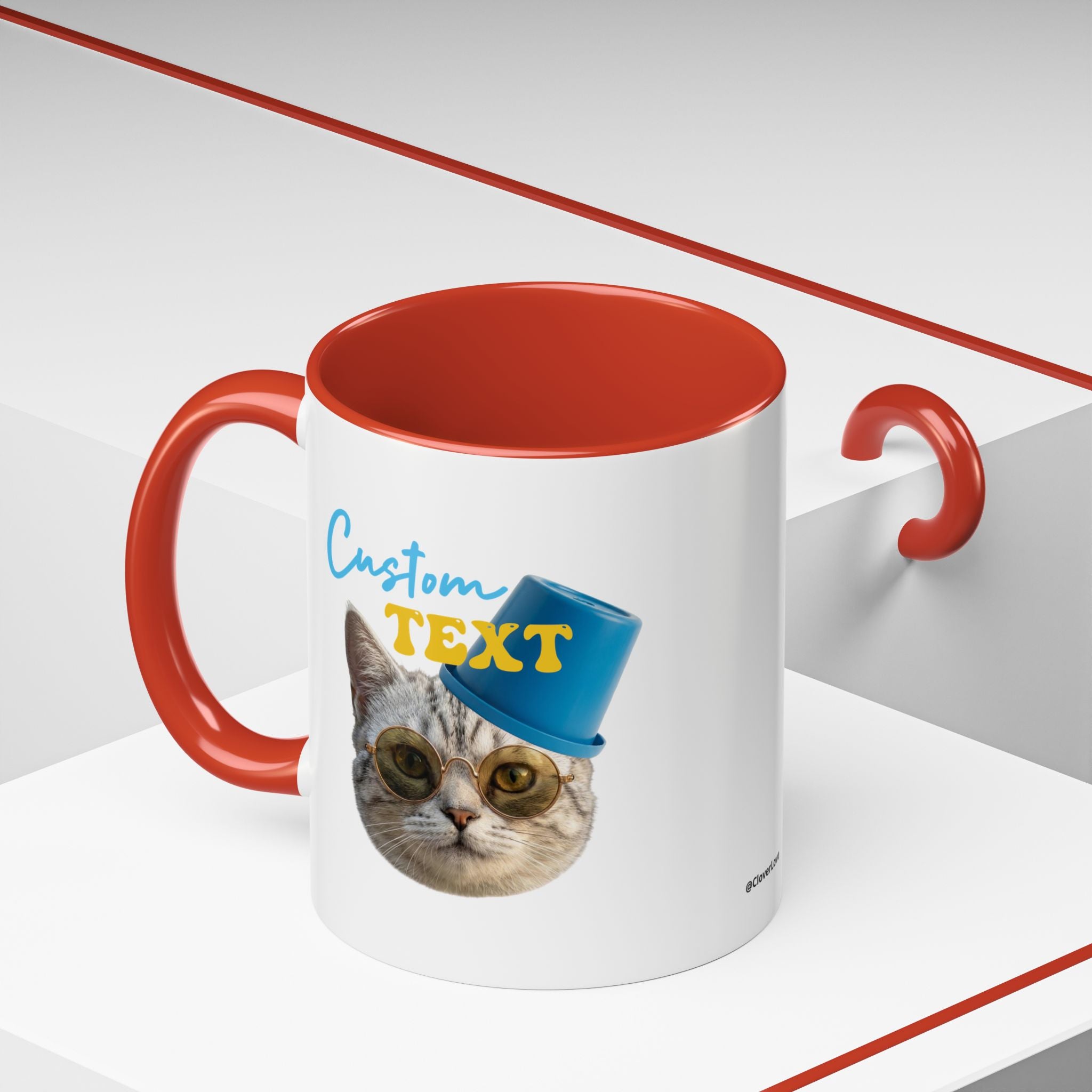 Lustige Sommerkatzen-Tasse | Personalisierte Strandkatzen-Kaffeetasse mit individuellem Text