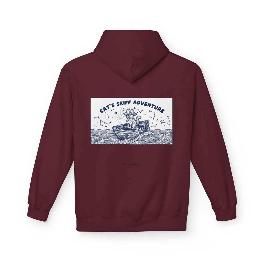 Katzen-Skiff-Abenteuer-Kapuzenpullover | Vintage Ozean Nautisch Grafik Sweatshirt
