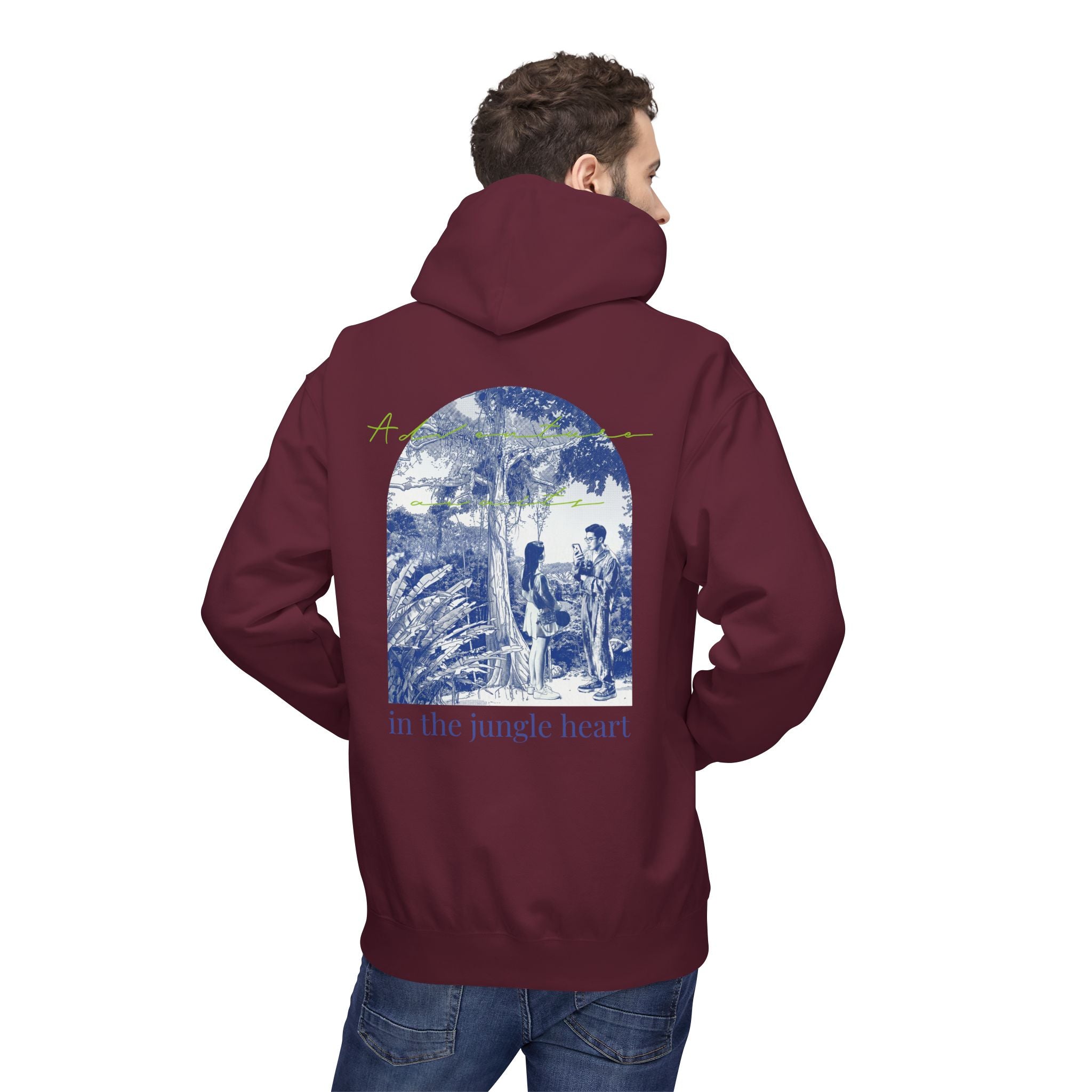 Jungle Adventure Hoodie – Vintage Tropical Travel Graphic Pullover Sweatshirt