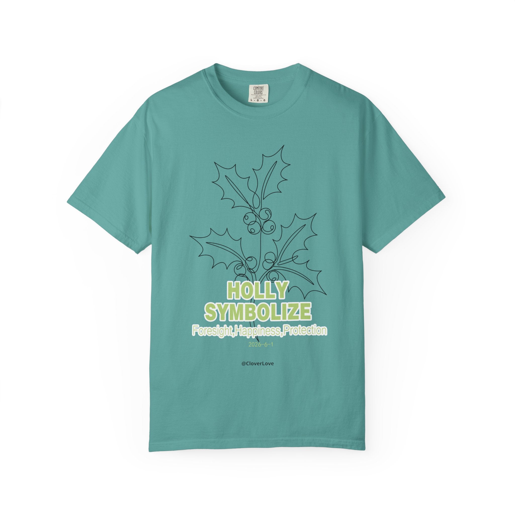 Holly Botanical T-Shirt - Winter Floral Graphic Shirt for Nature Lovers