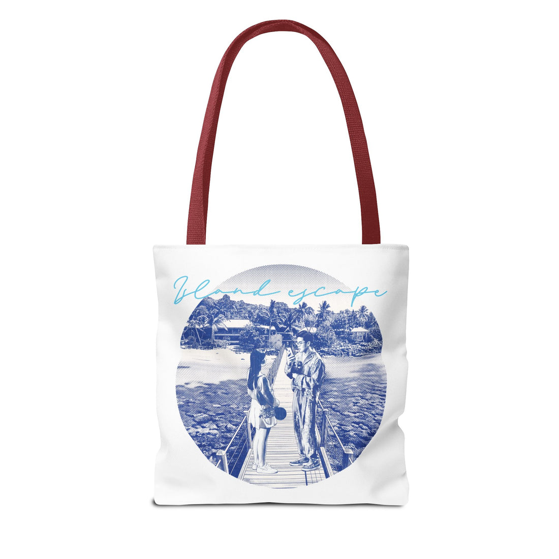 Island Escape Tote Bag | Vintage Beach Travel Canvas Bag