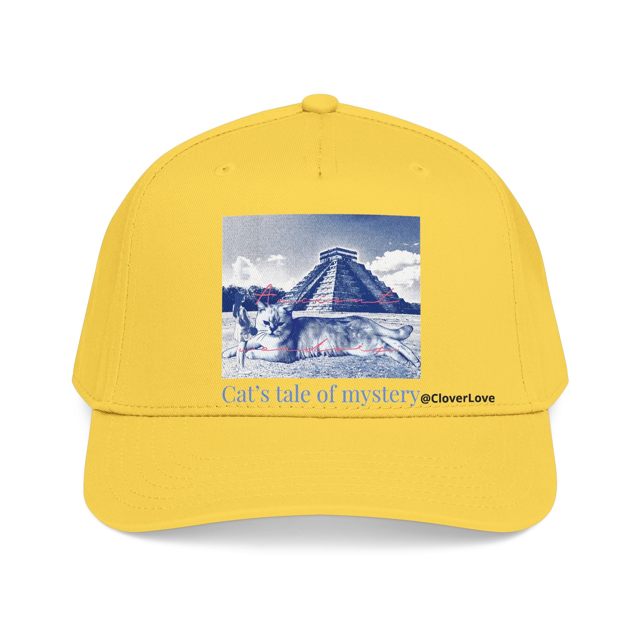 Mexico Travel Cat Hat - Chichen Itza Baseball Cap, Cat Lover Gift