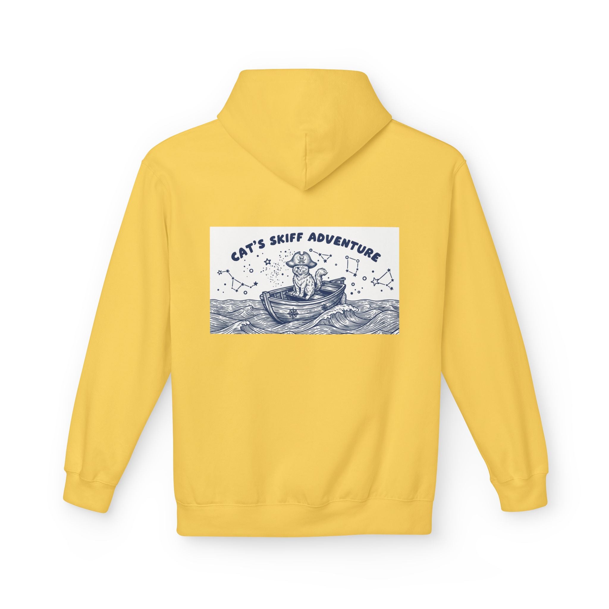 Cat's Skiff Adventure Hoodie | Vintage Ocean Nautical Graphic Sweatshirt