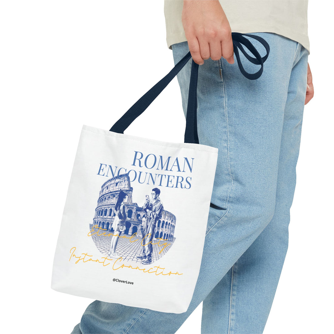 Roman Encounter Travel Tote Bag | Vintage Italy Rome Colosseum Canvas Tote Bag for Travel Lovers