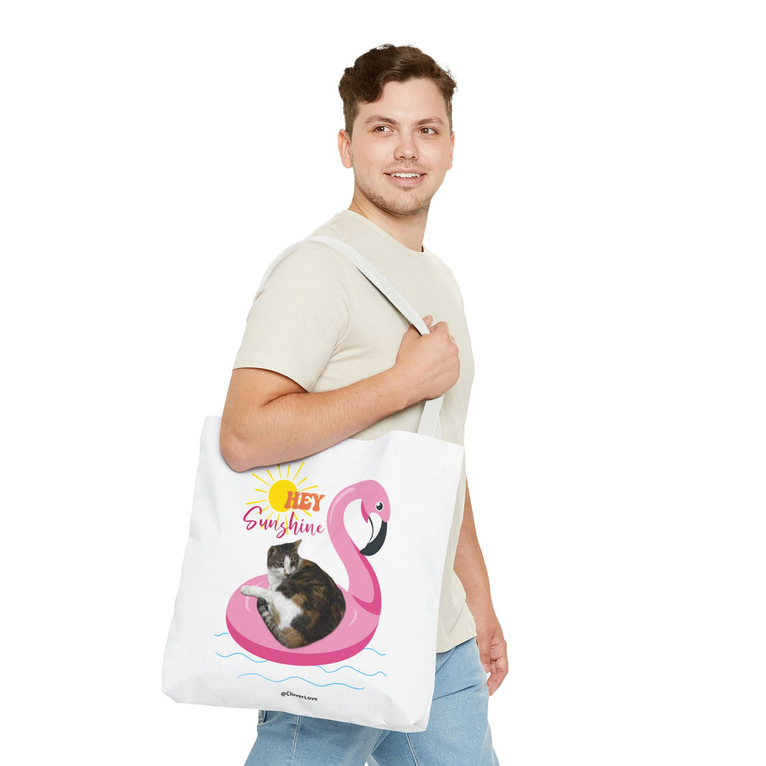 Custom Cat Tote Bag | Personalized Pet Photo Summer Bag