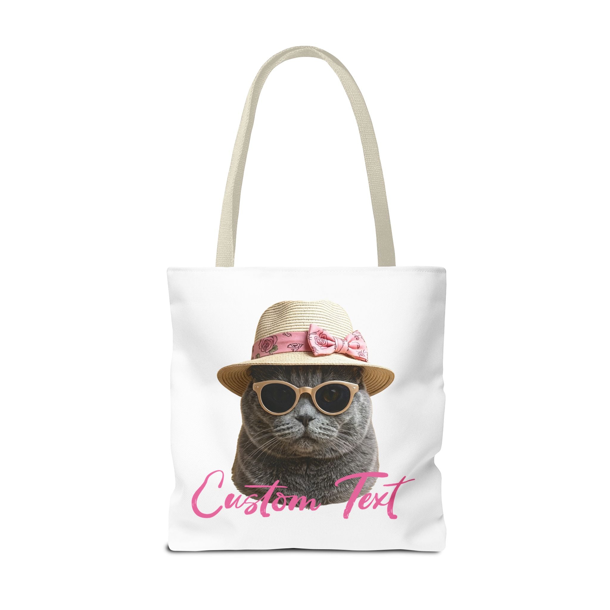 Summer Cat Tote Bag | Personalized Cat Photo Canvas Bag