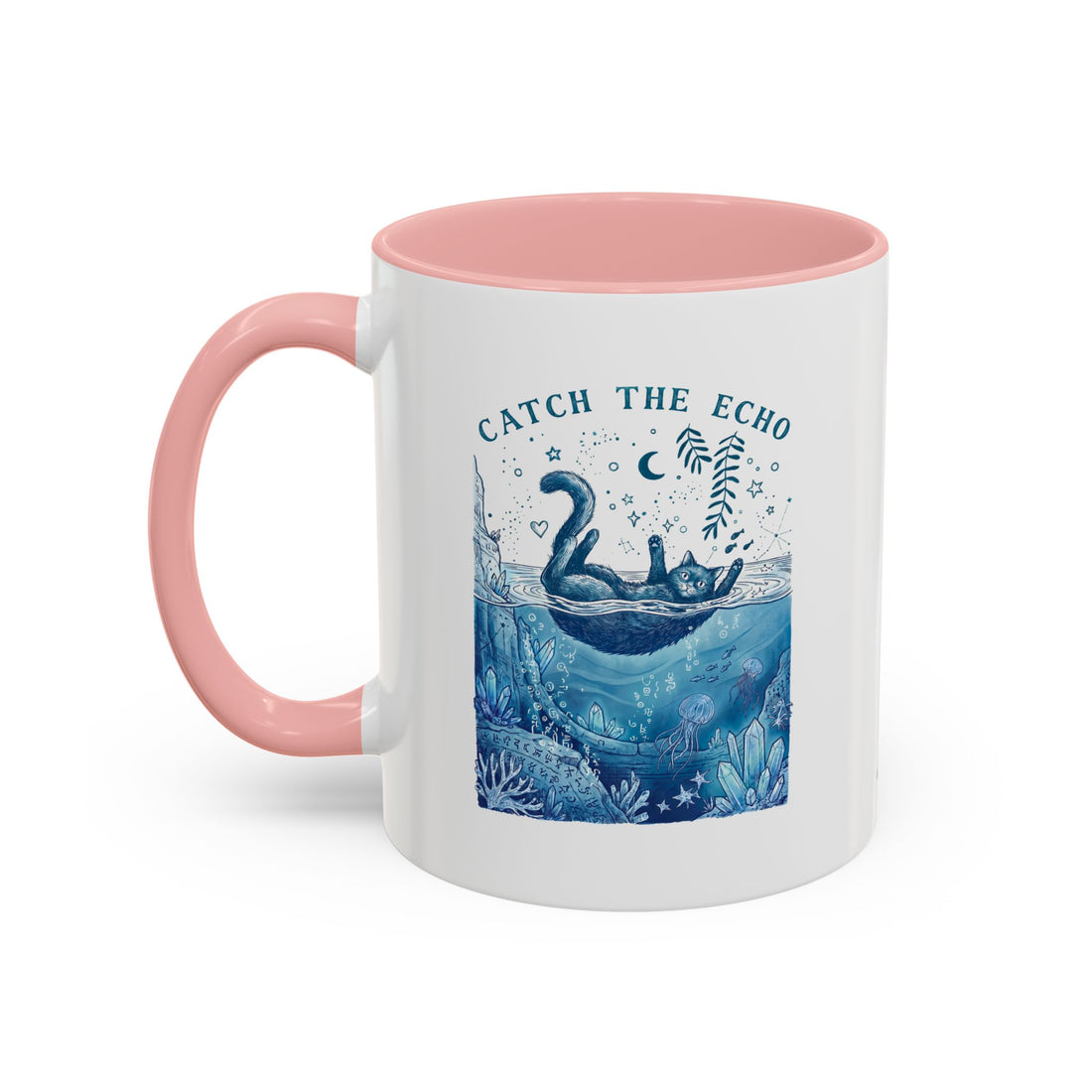 Cat's Ocean Echo Mug - Cute Underwater Cat Lover Coffee Cup