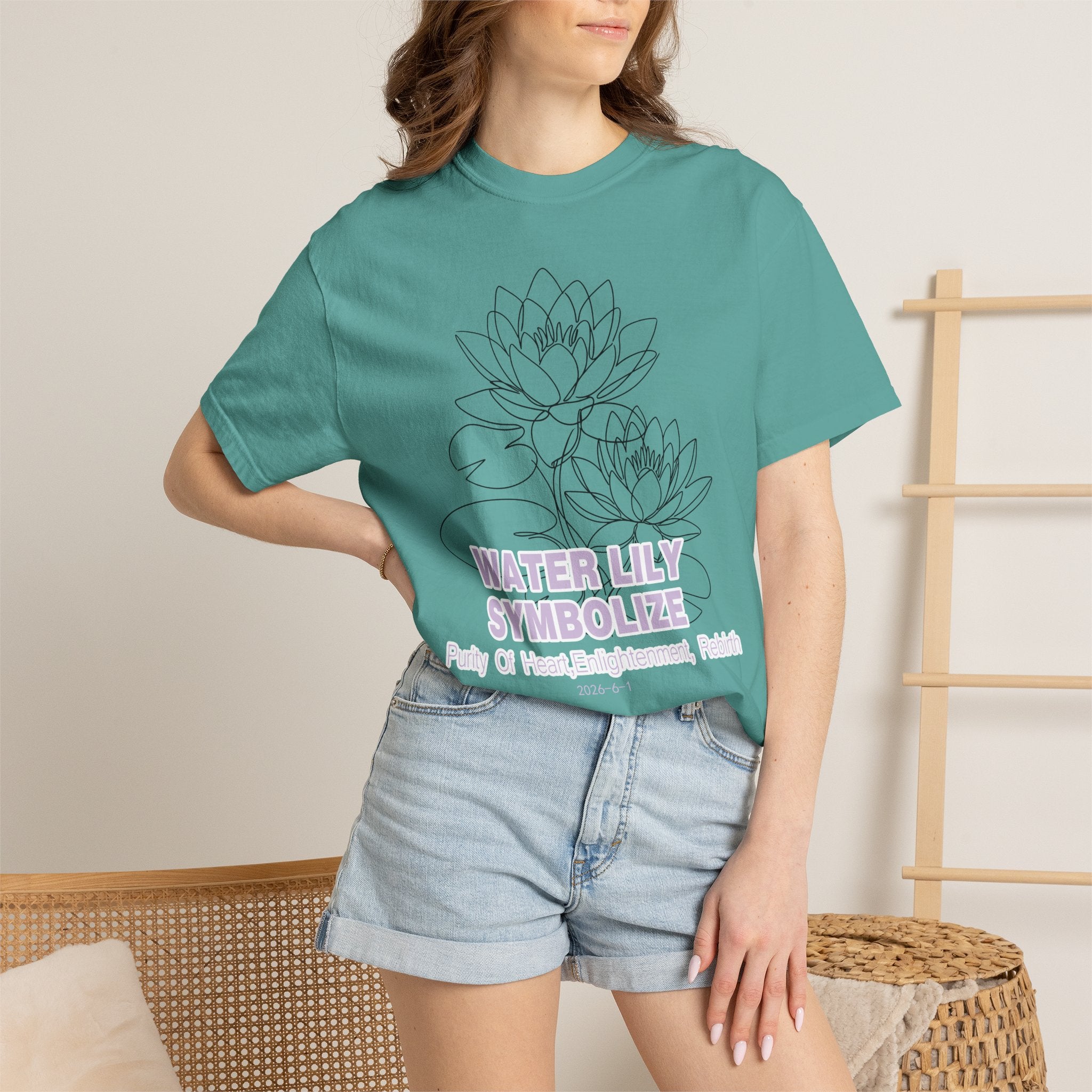 Water Lily Flower T-Shirt - Botanical Graphic Shirt for Flower Lovers